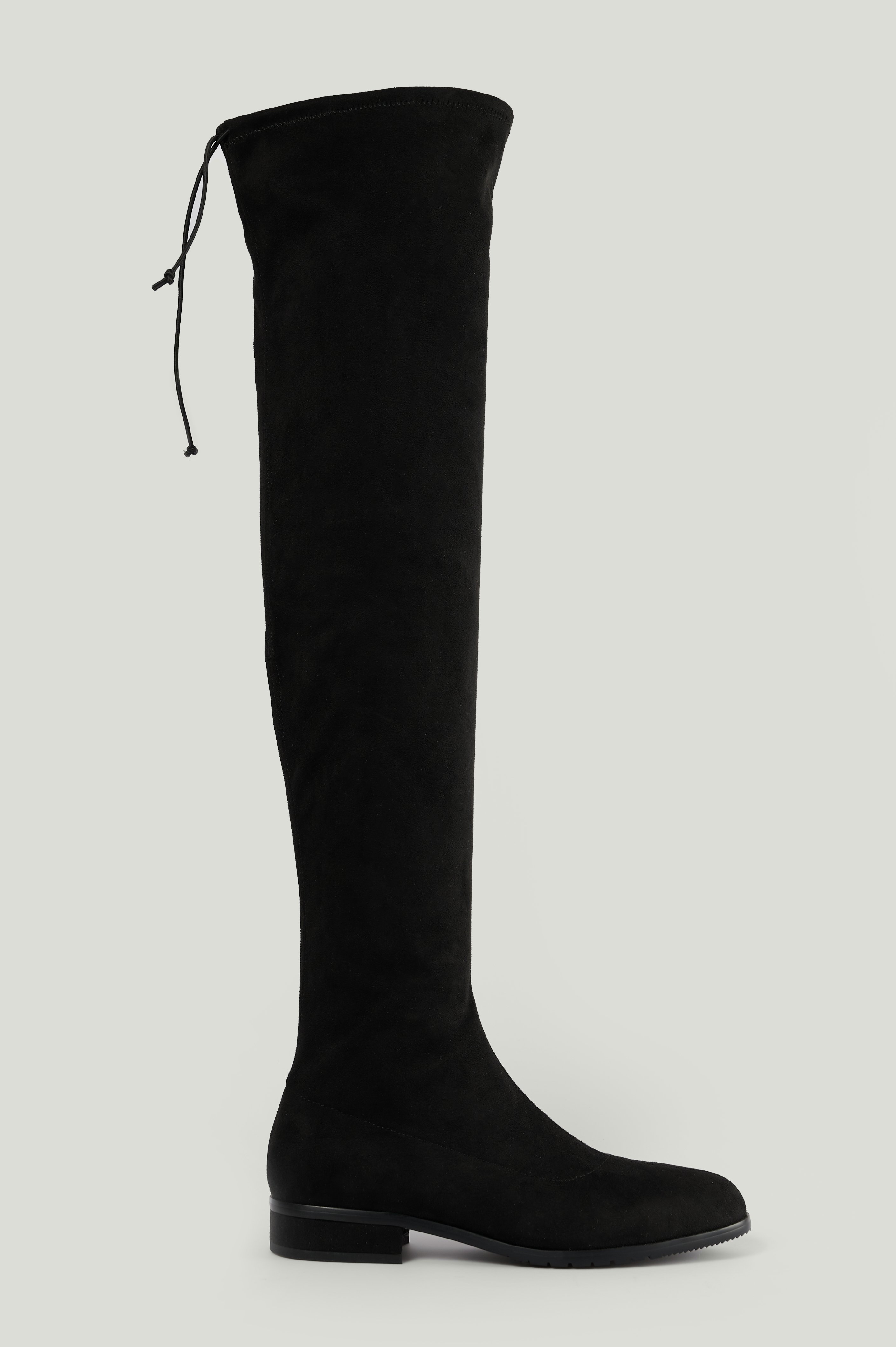 na-kd shoes -  Flat Overknee Boots - Black