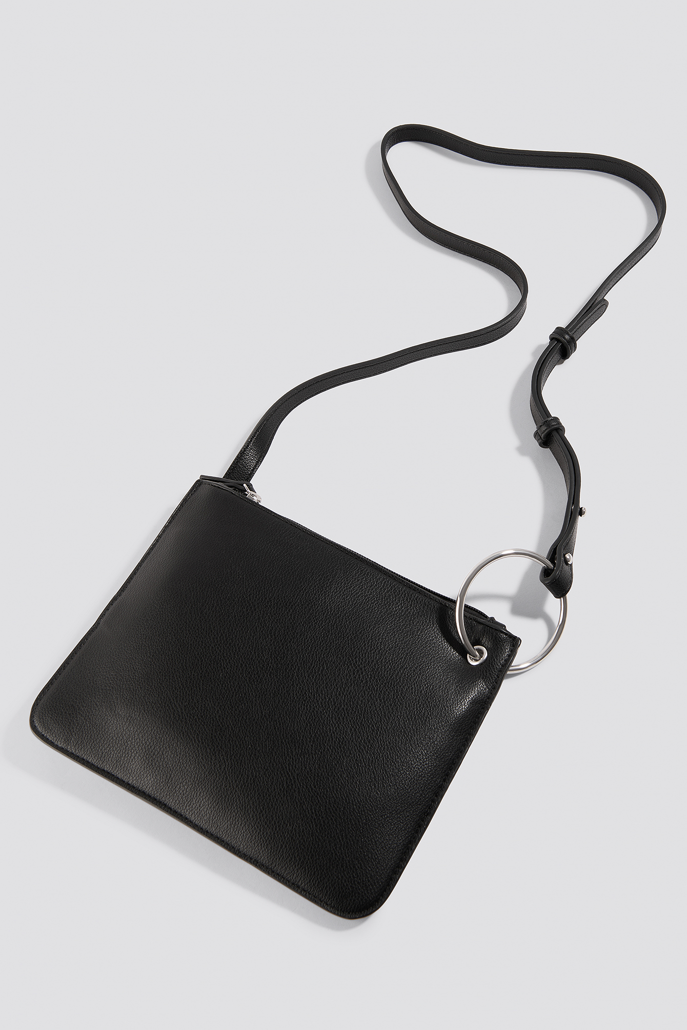 Flat Shoulder Bag Black