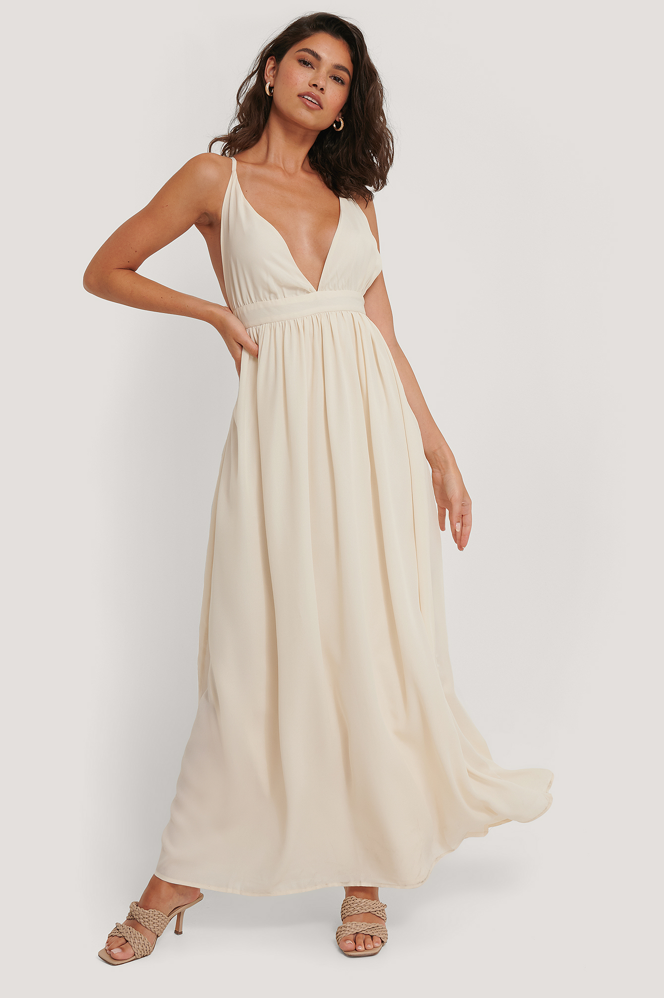 Flowy Strap Dress Offwhite | na-kd.com