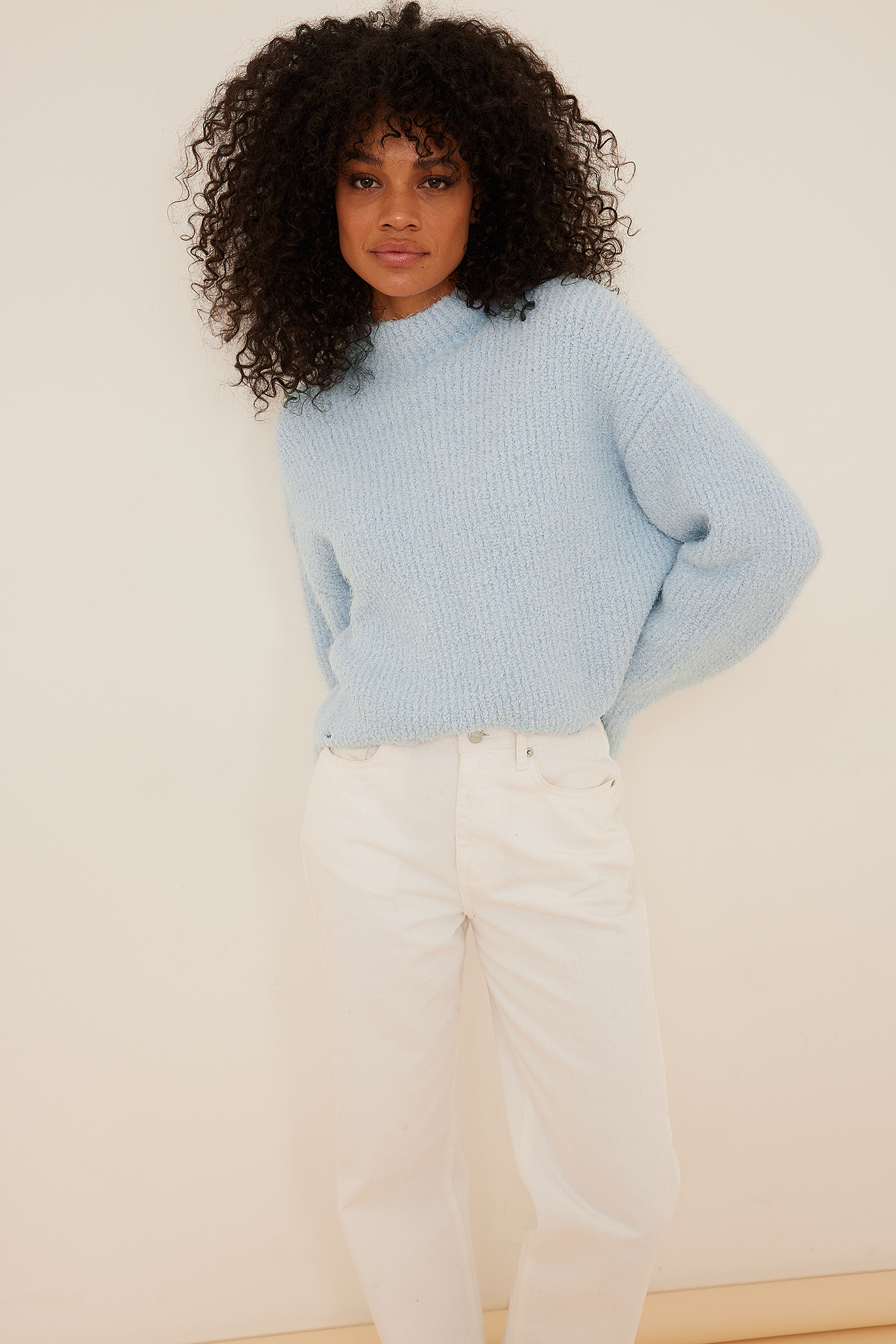 Oversized Knitted Destroyed Edge Crop 