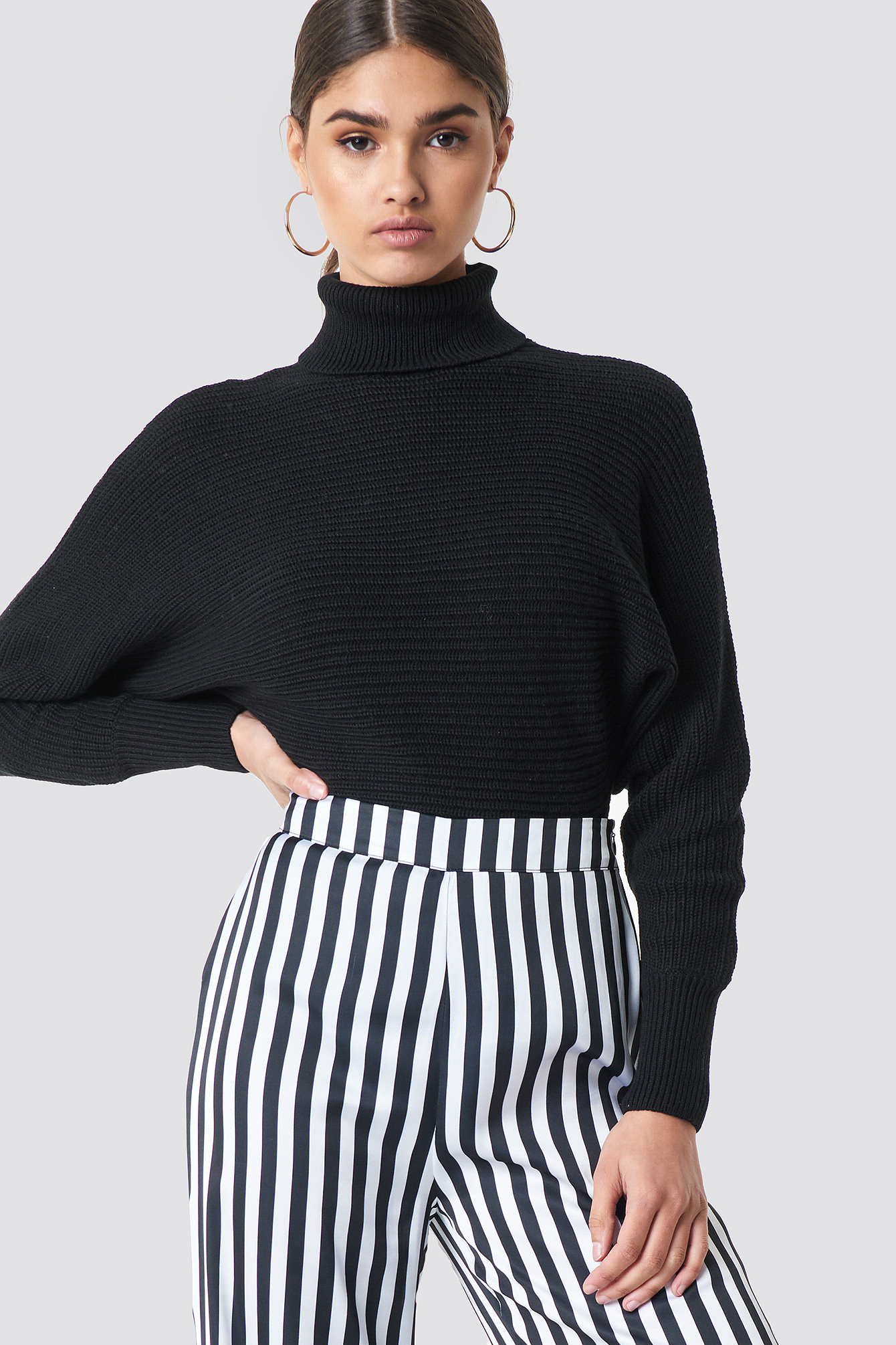 Folded Knitted Sweater Black