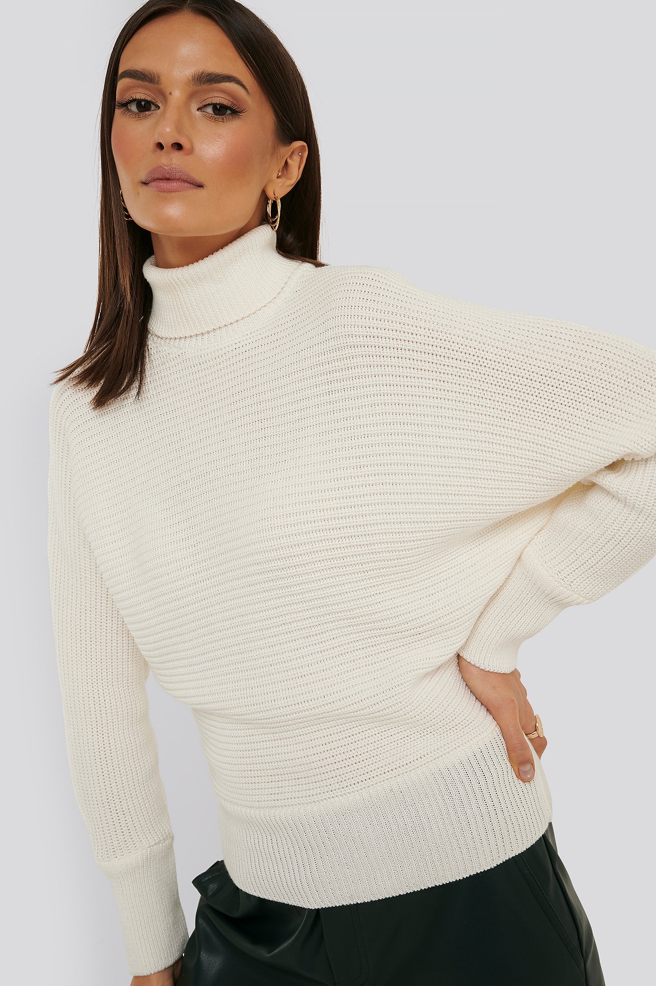 Offwhite Folded Knitted Sweater