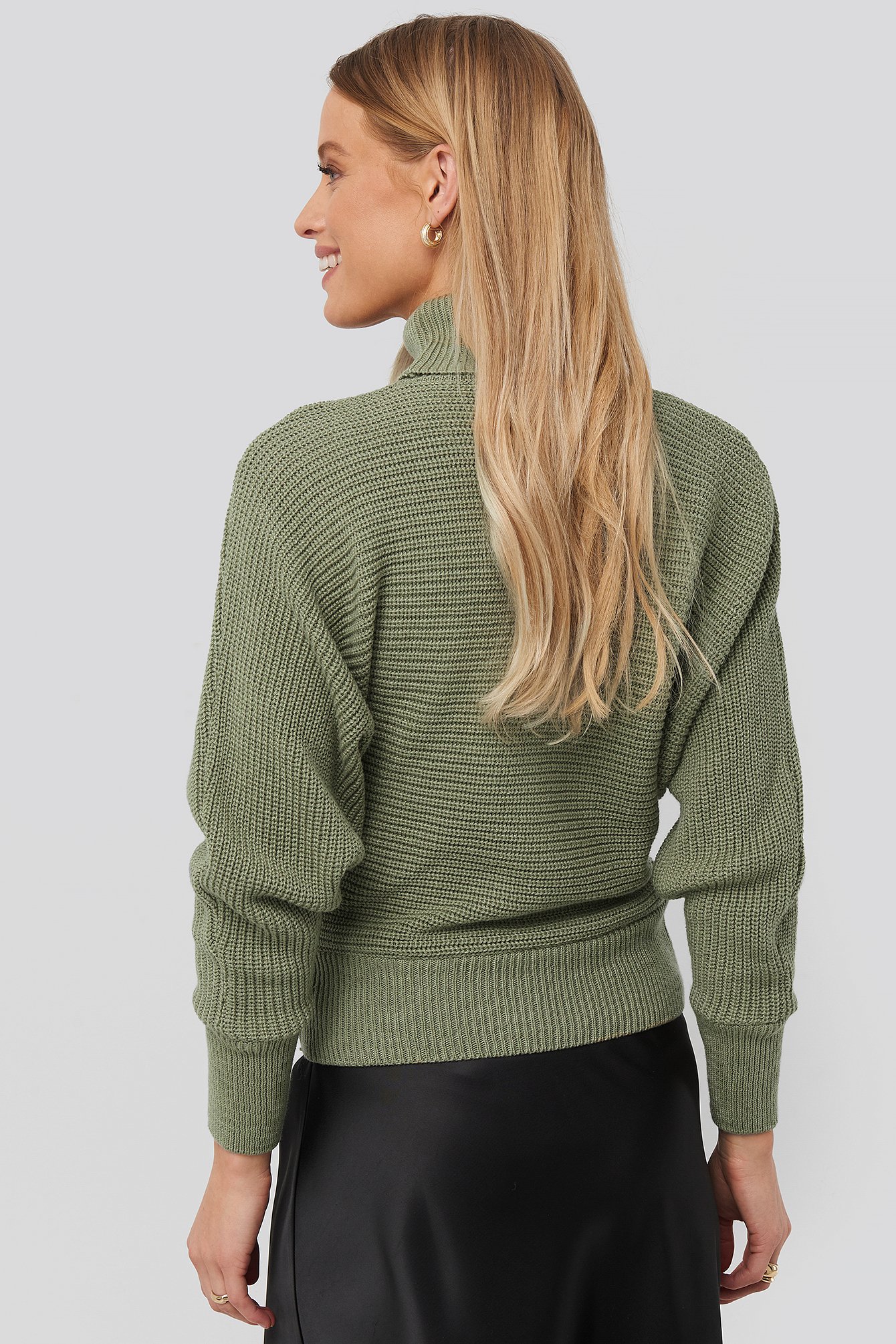 Light Khaki Folded Knitted Sweater