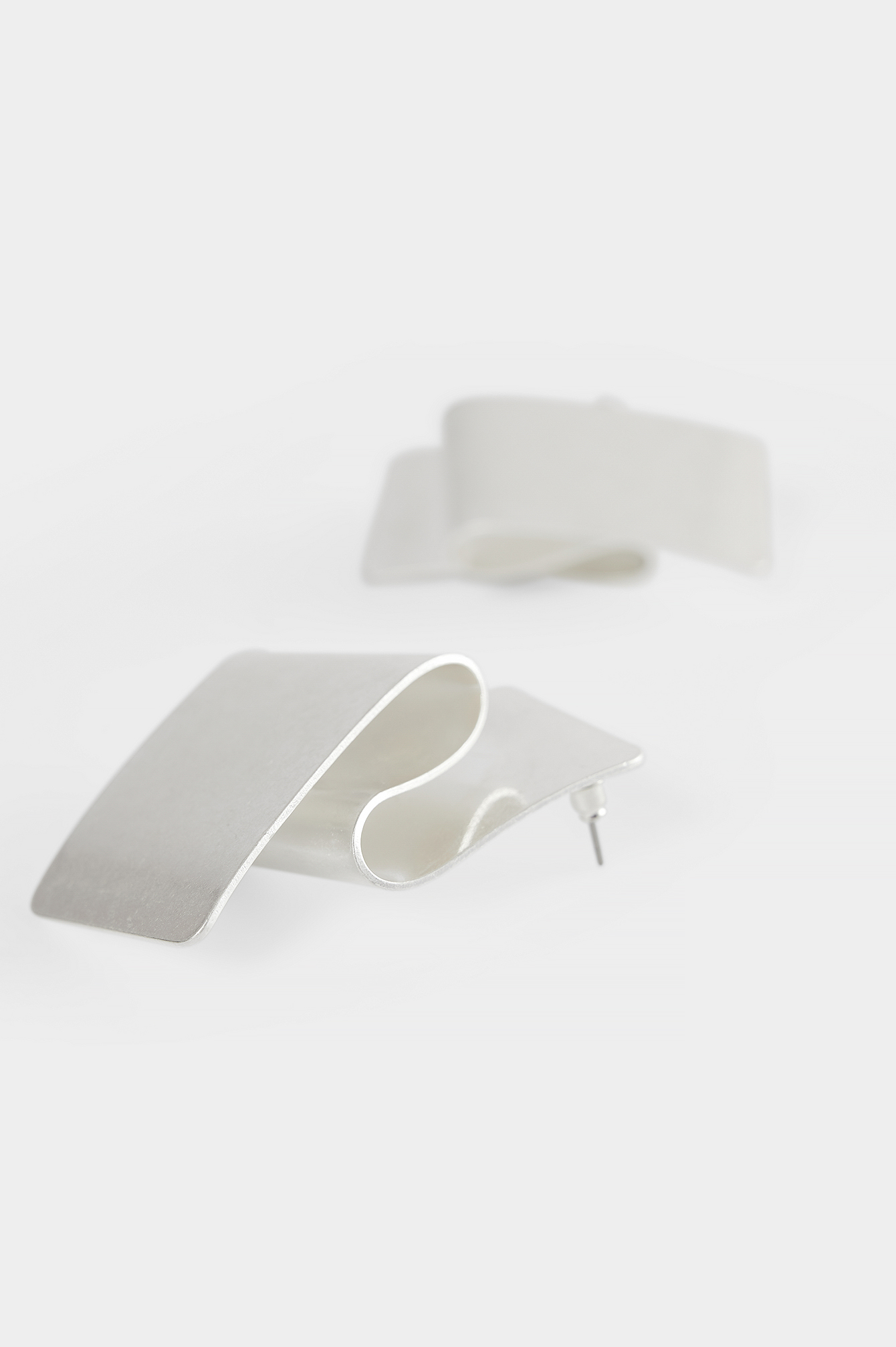 Silver Folded Plate Earrings