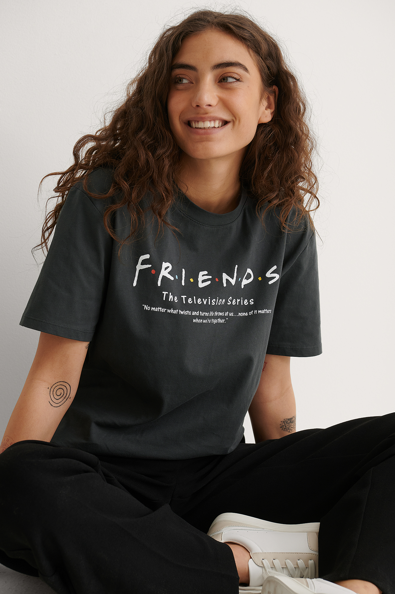 Organic FRIENDS Unisex Print Tee White 