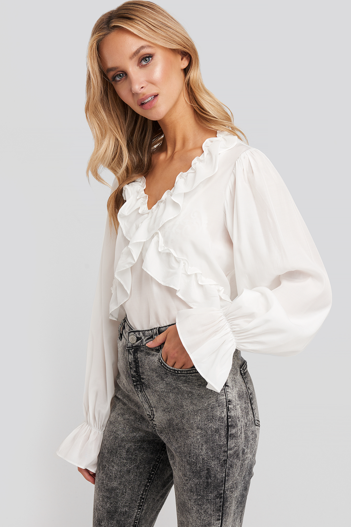 Frill Detail Blouse White