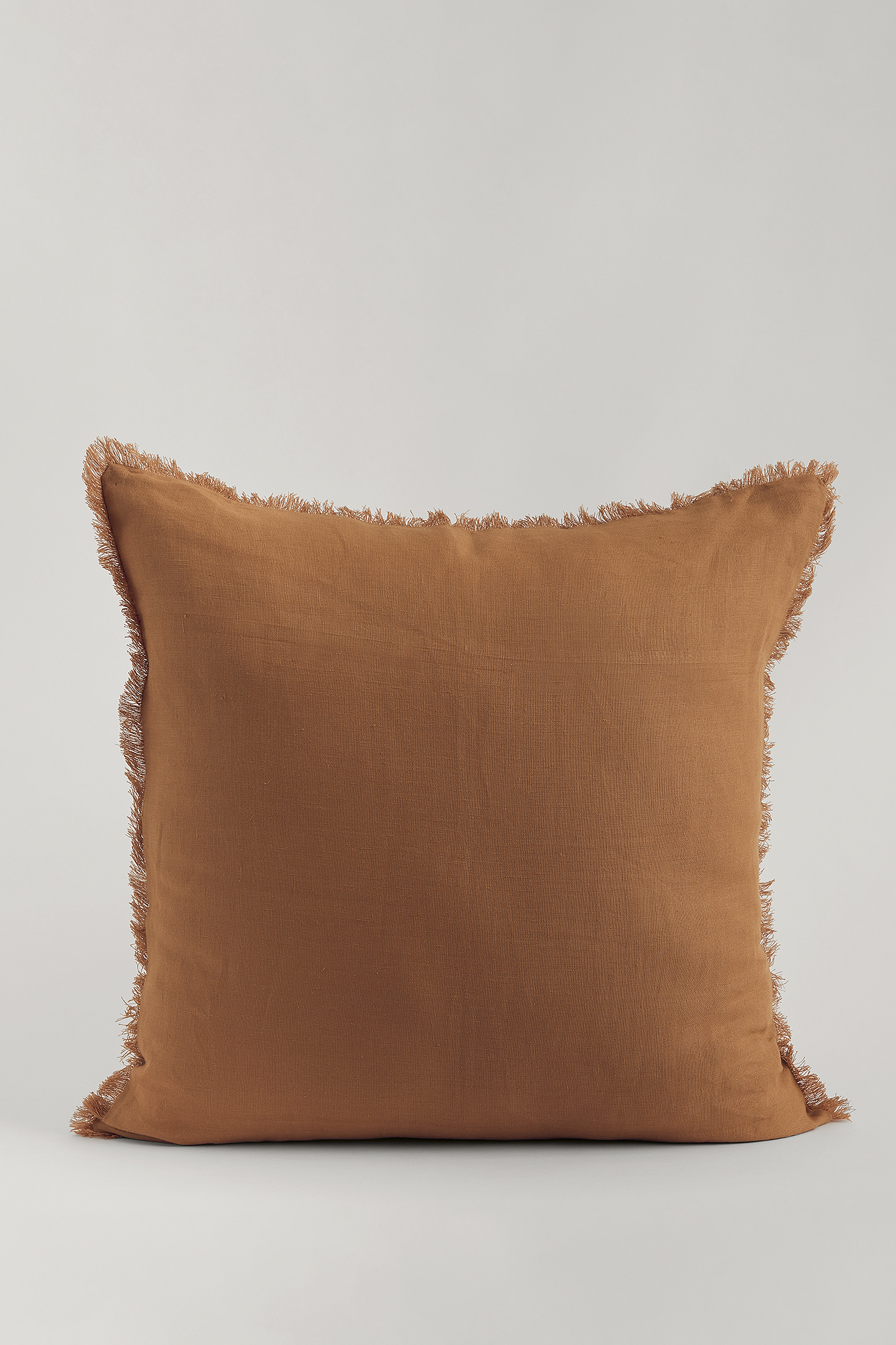 Fringe Edge Linen Cushion Cover Purple