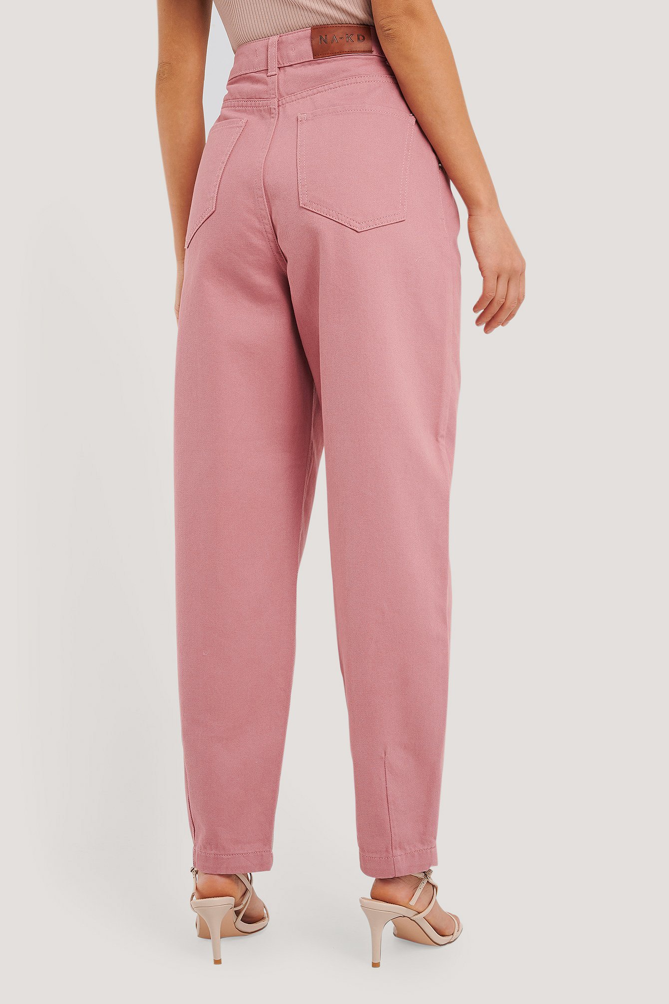 Front Dart Slouchy Jeans Pink