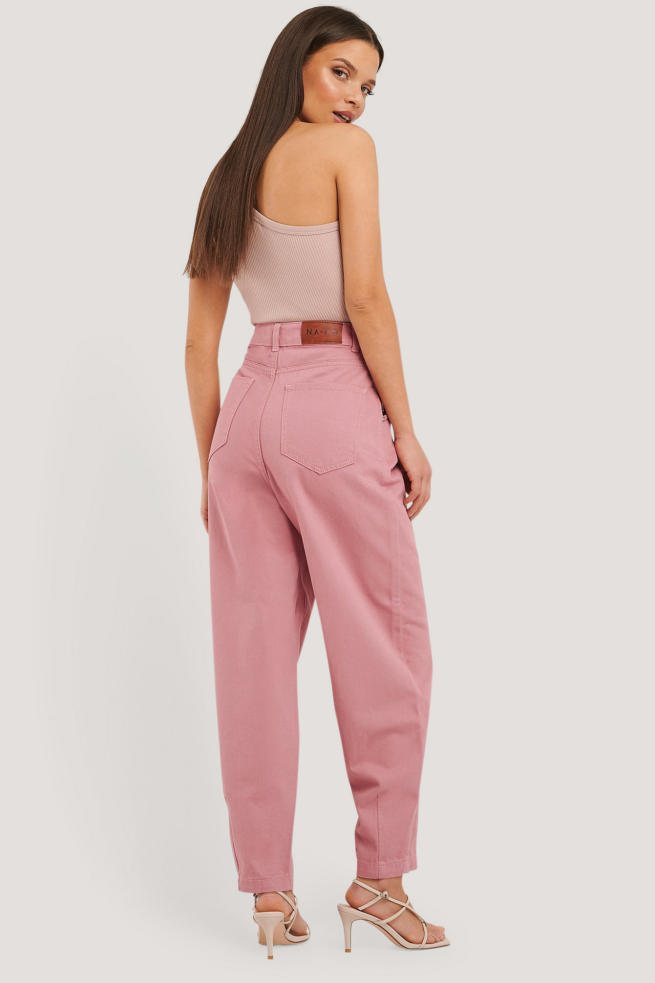 Front Dart Slouchy Jeans Pink