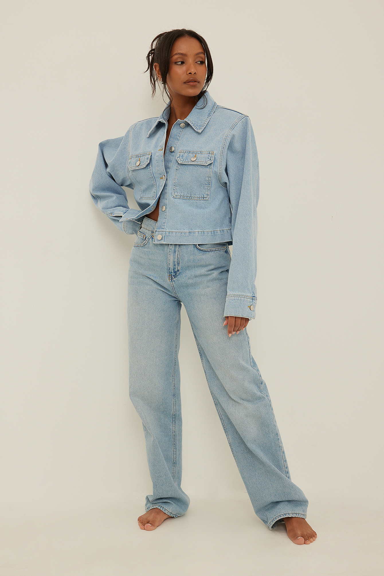Front Pocket Denim Jacket Blue | na-kd.com