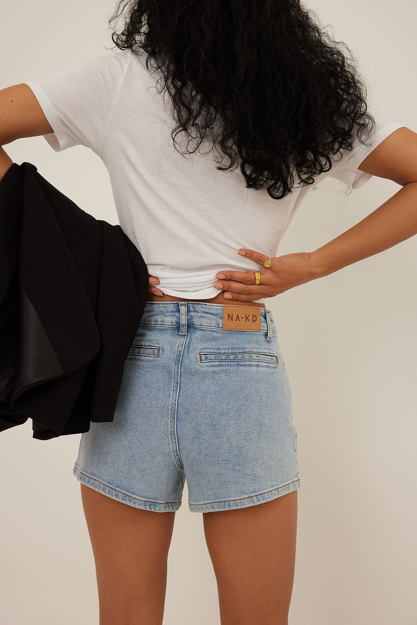 Front Pocket Denim Shorts Offwhite | na 
