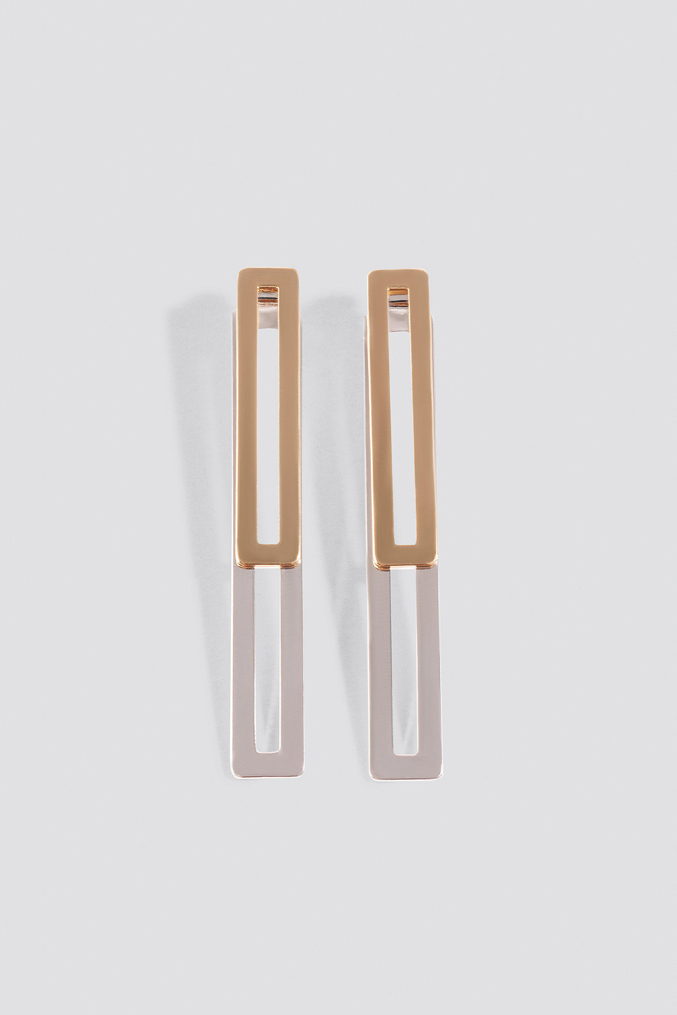 Front Square Stud Earrings Gold