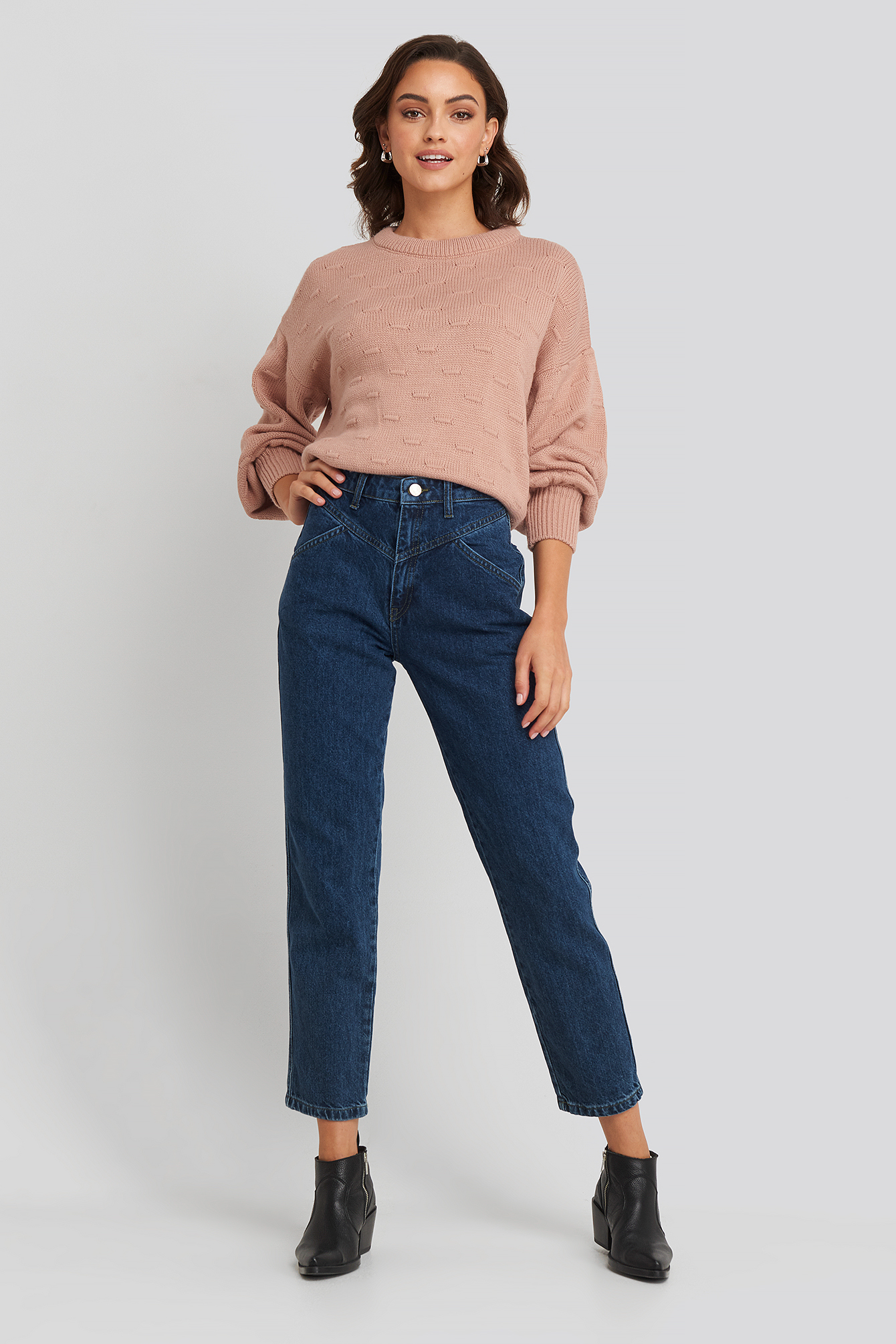 Front Yoke Jeans Mid Blue