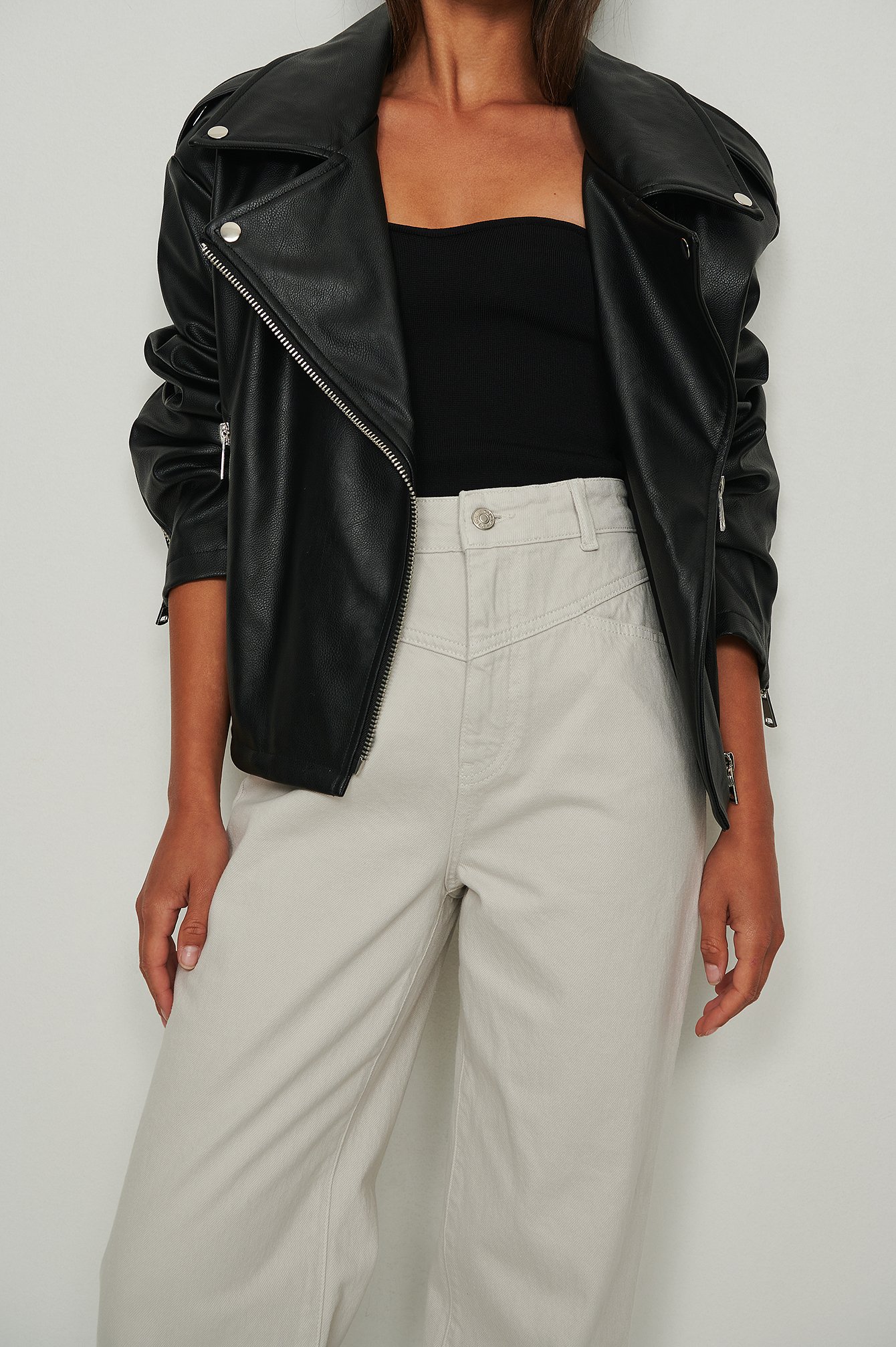 Organic Front Yoke Wide Jeans Grey