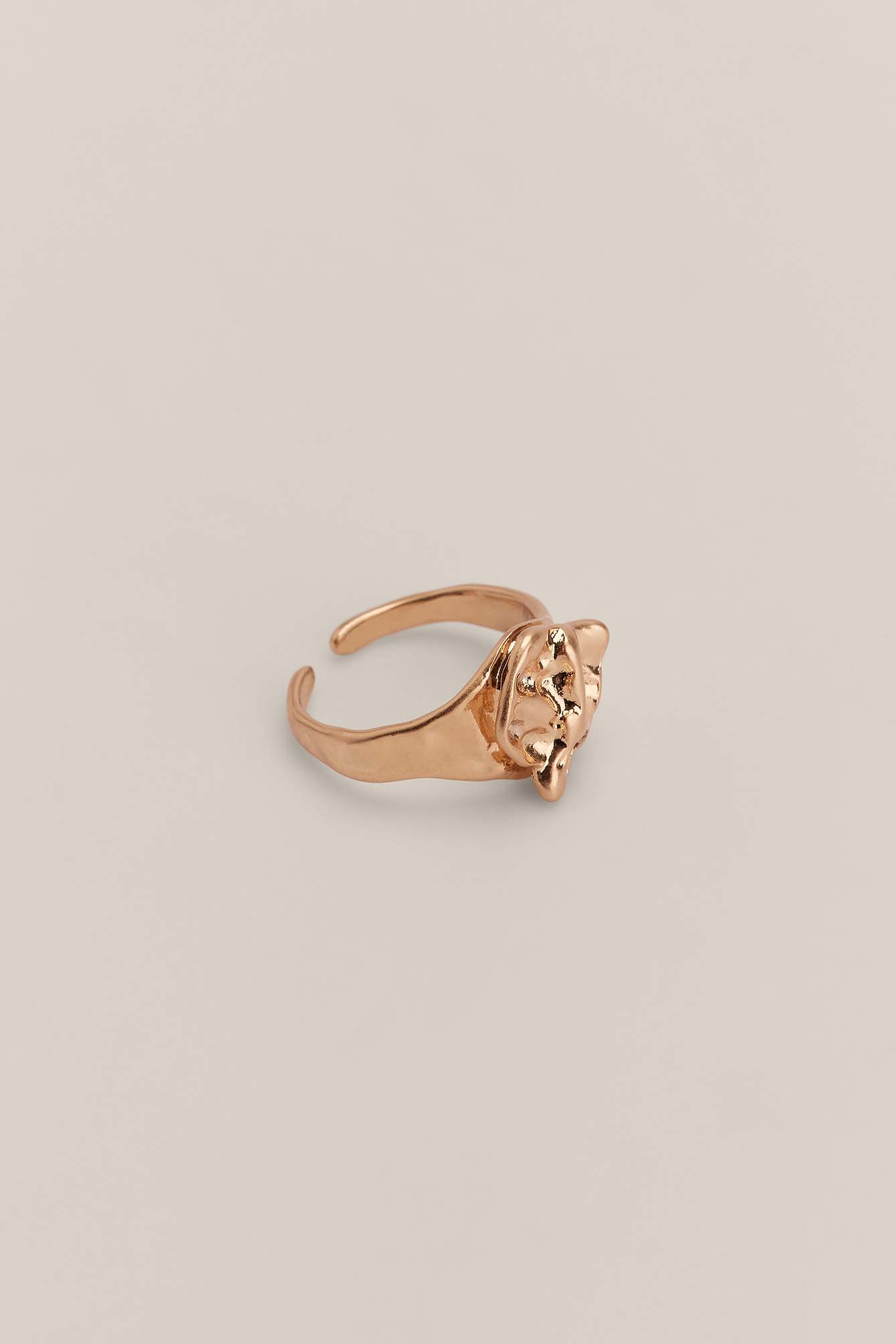 Gold Recycled Frosted Sculptured Ring