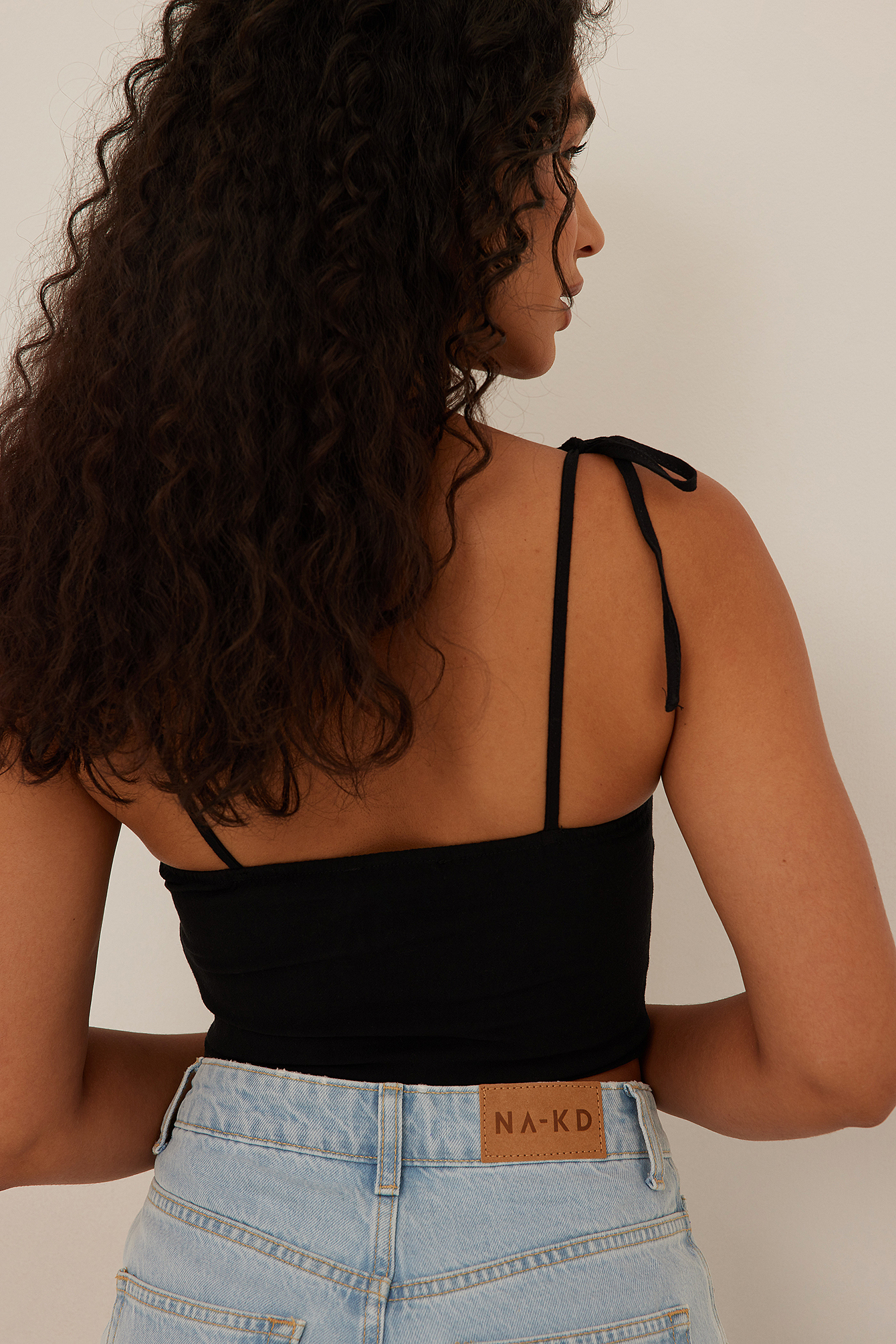 KorsettTop mit Raffung Schwarz