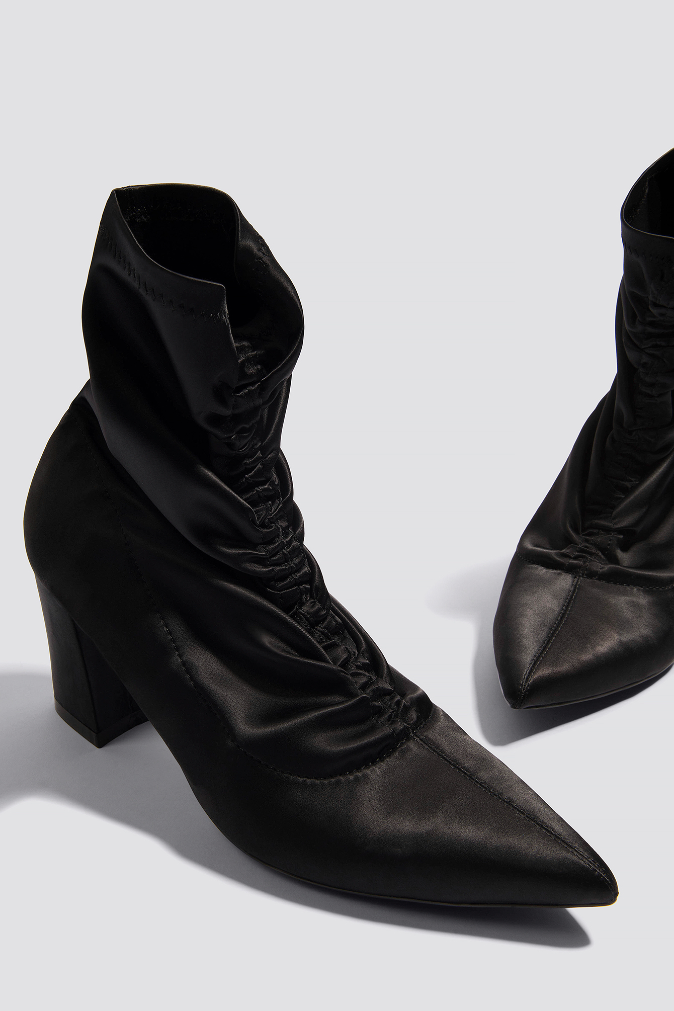 Gathered Front Sock Boots Black