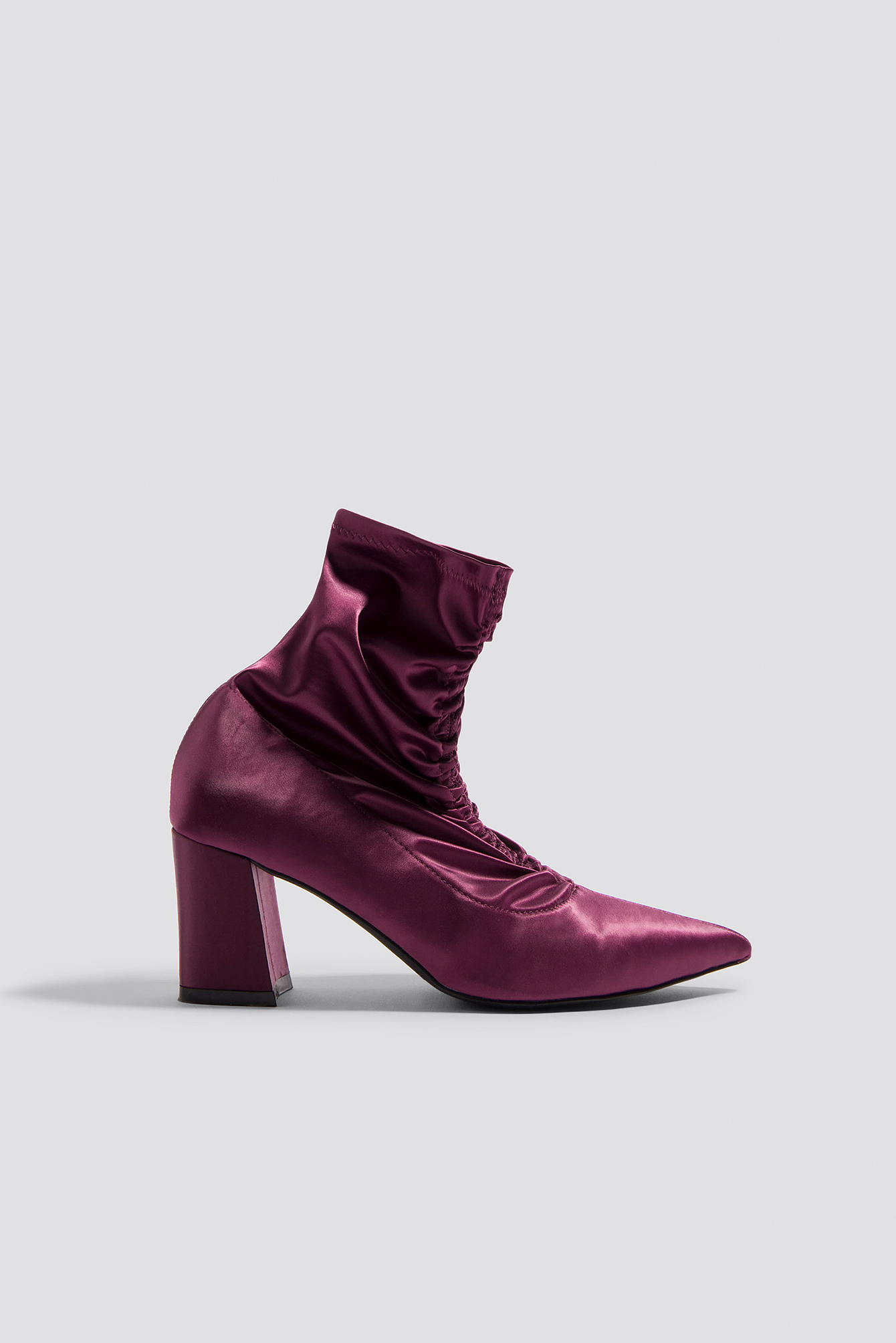 Gathered Front Sock Boots Burgundy