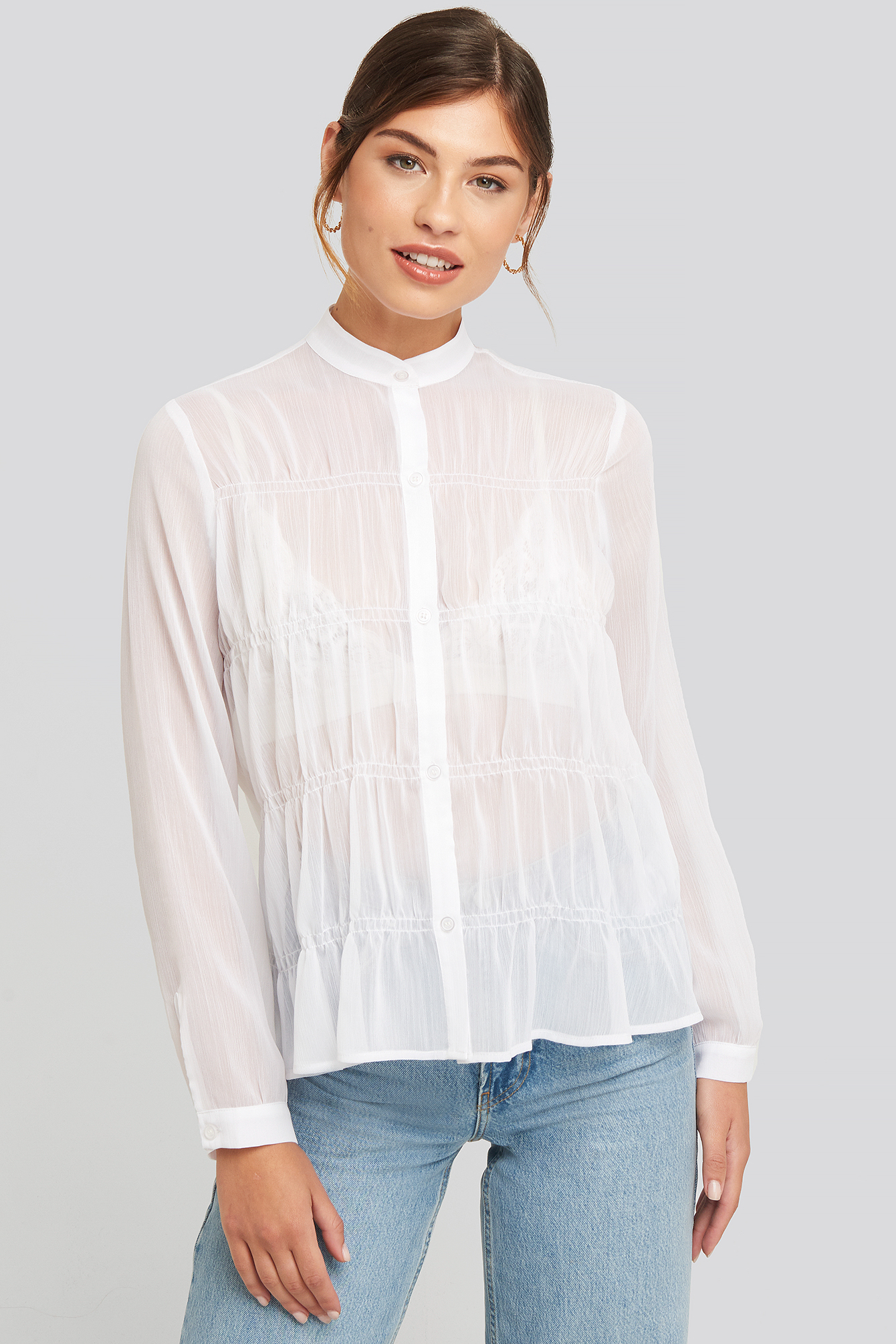 White chiffon shirt Clearance