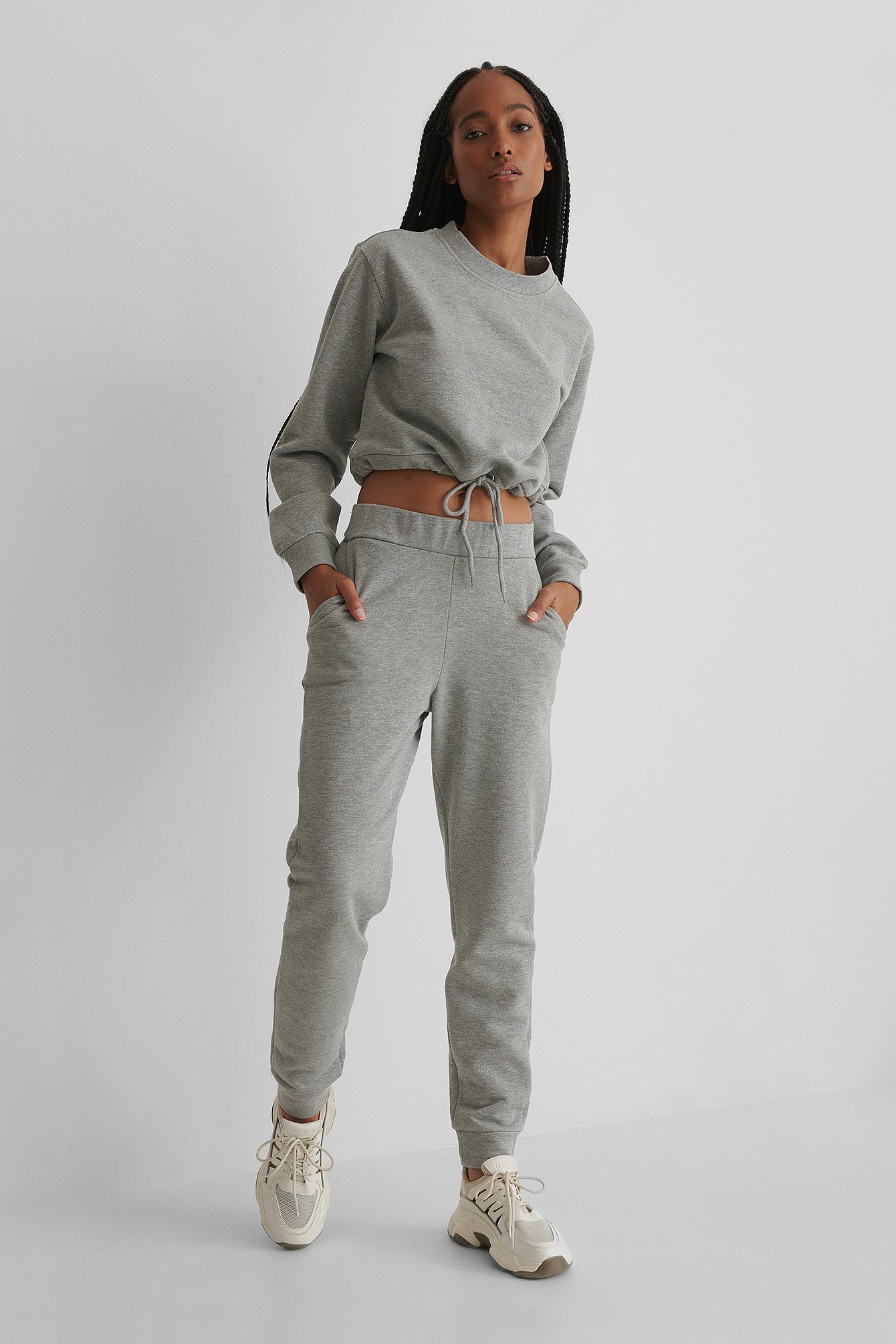Grey NA-KD Trend Glitter Sweatpants