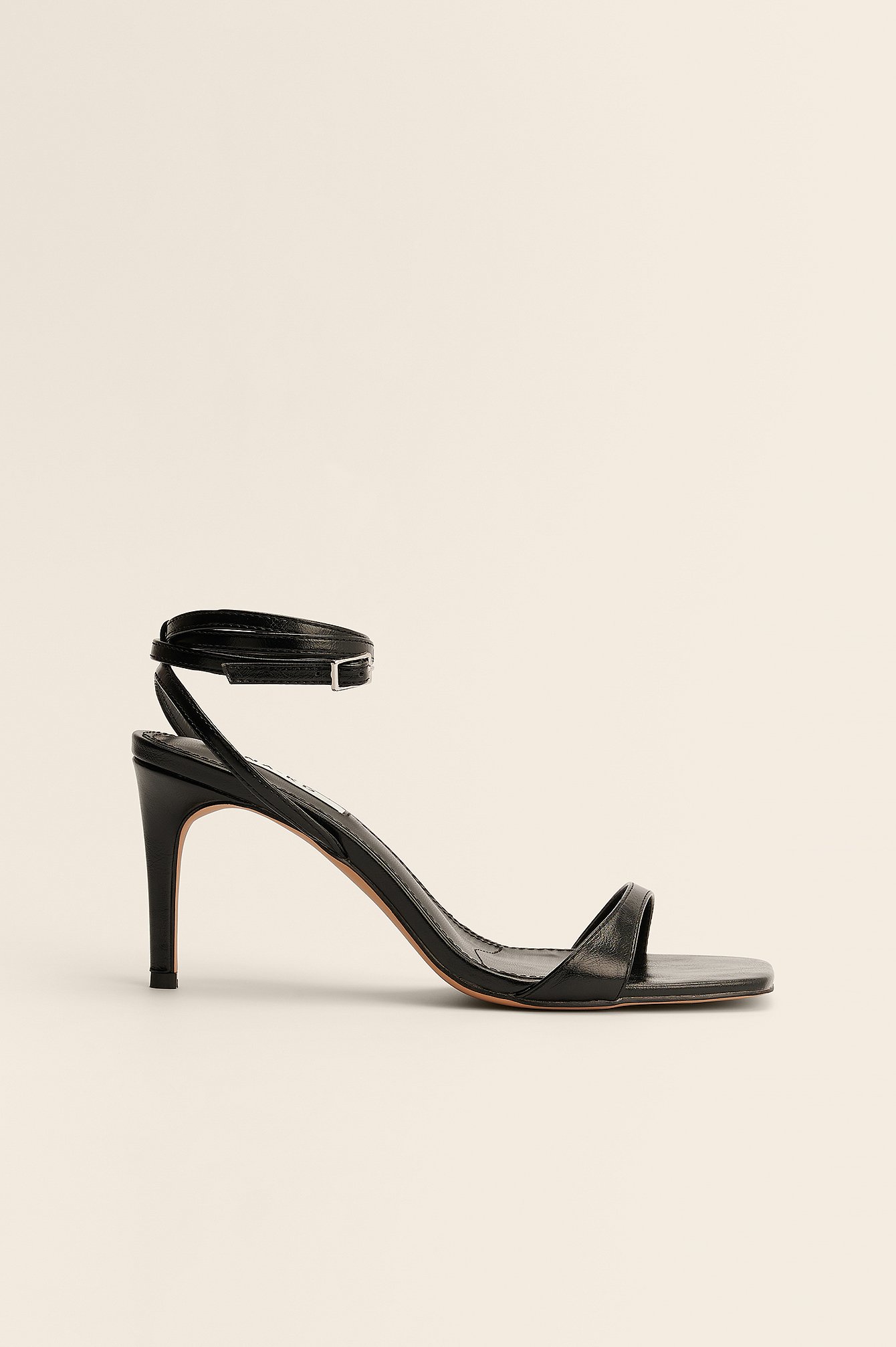 Black Glossy High Heel Sandals