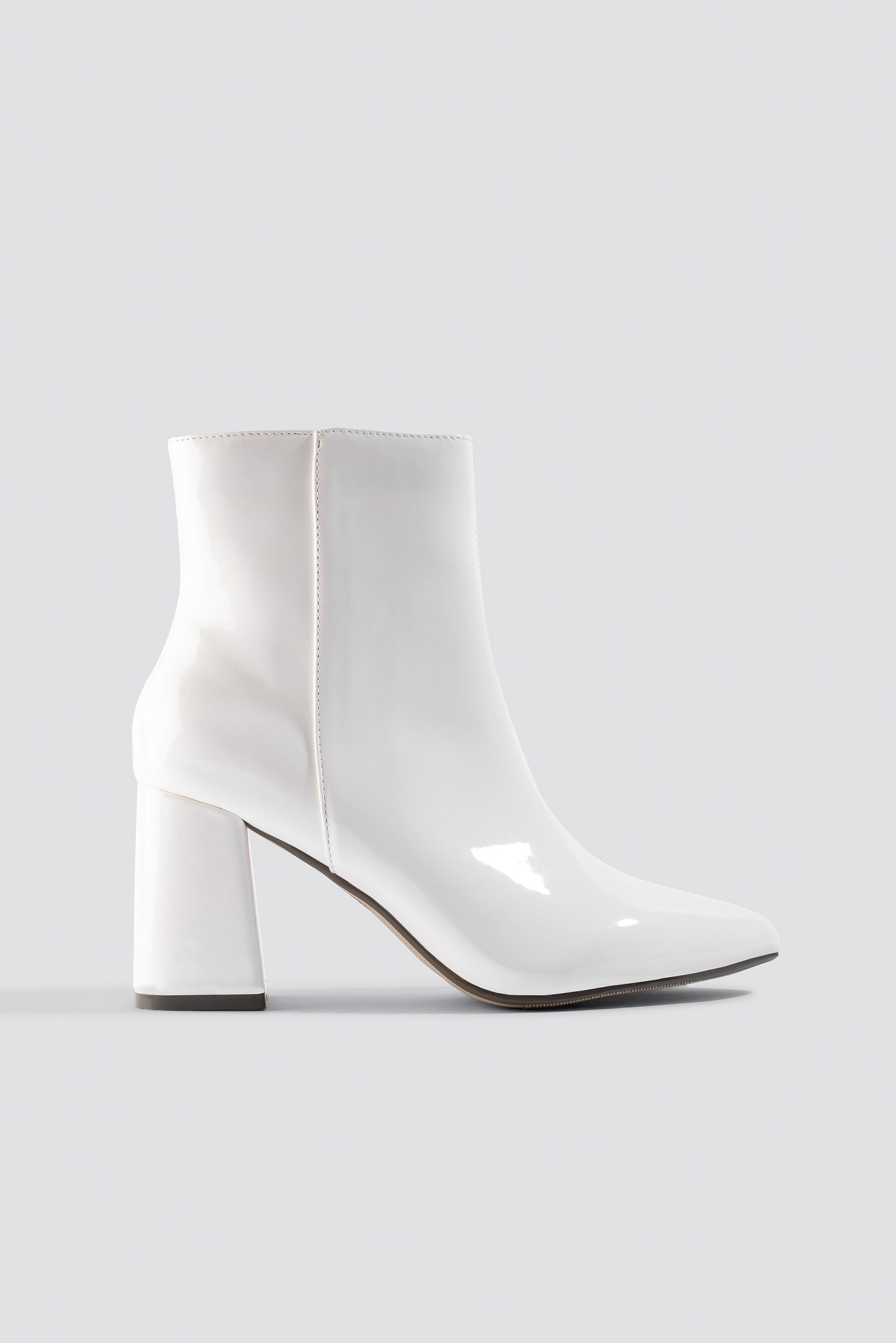 Glossy Patent Boots White
