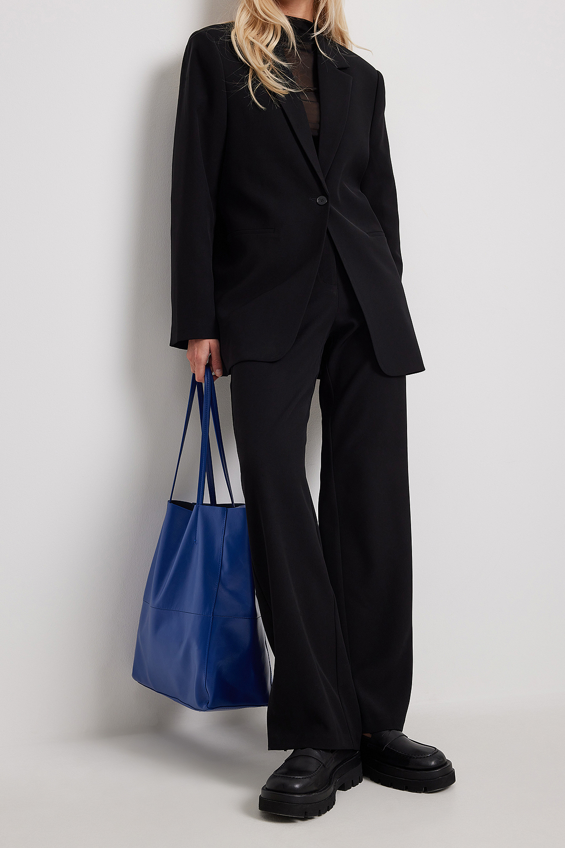 Cobalt Blue Glossy Patent Leather Tote