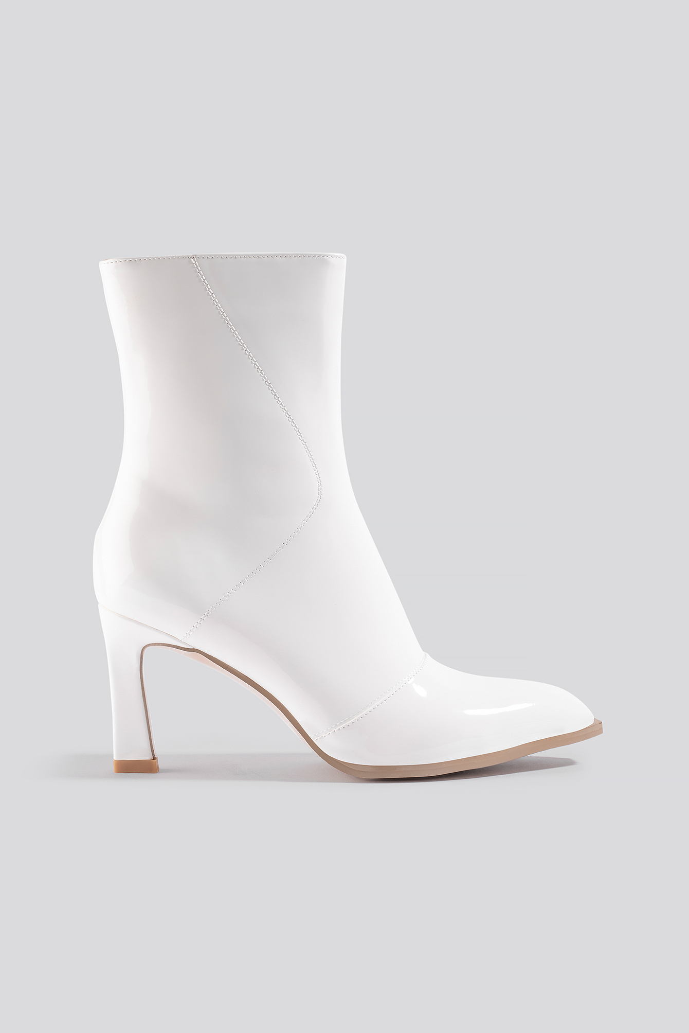 Glossy Patent Low Boots Offwhite