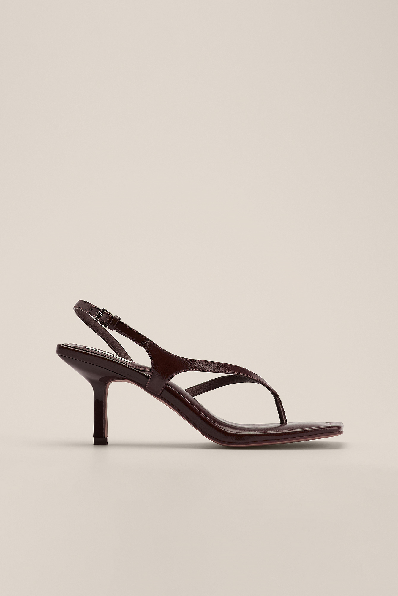 Glossy Toe Strap Heels Brown | na-kd.com