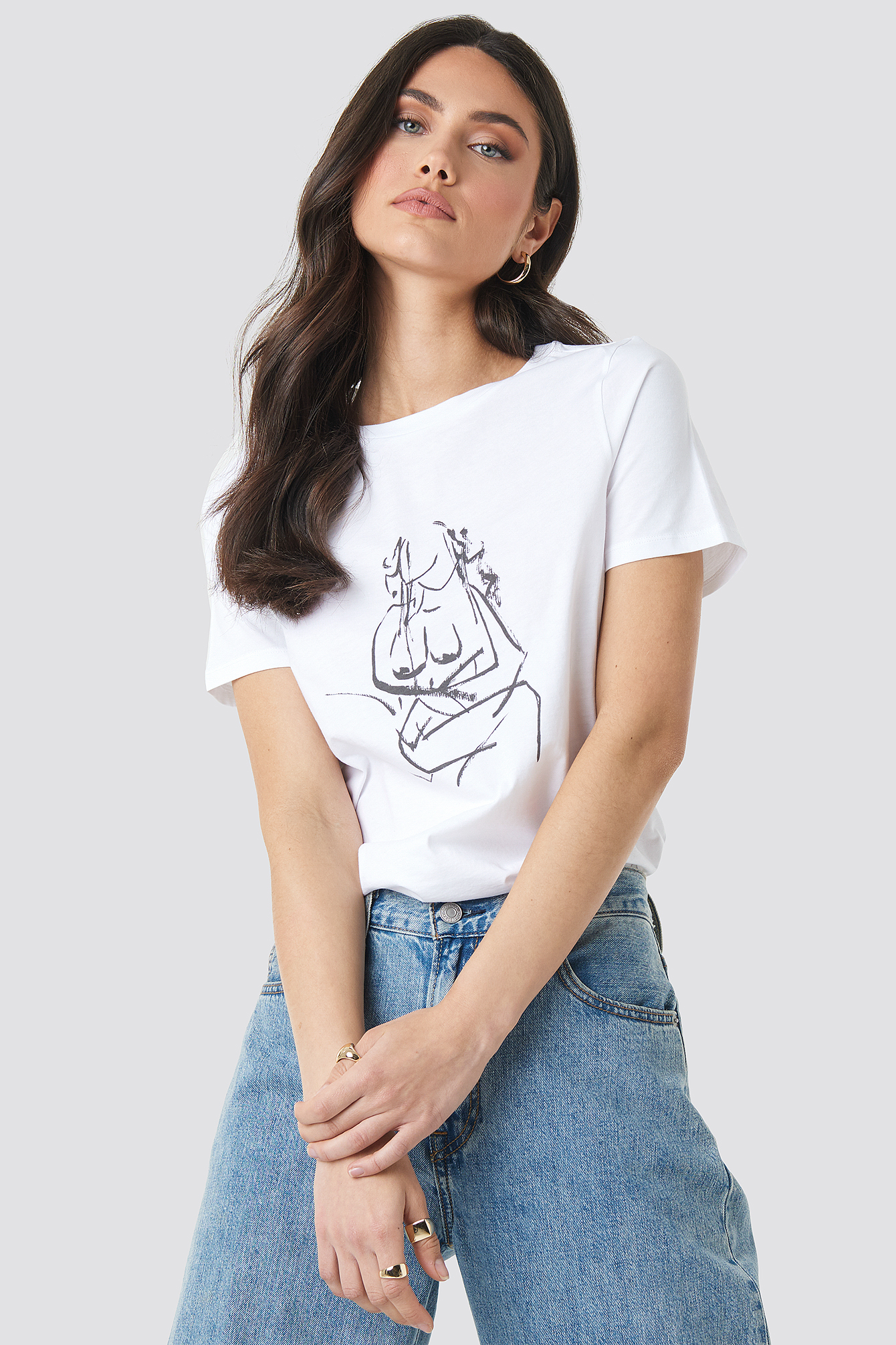 Hand Drawn T-shirt Optical White