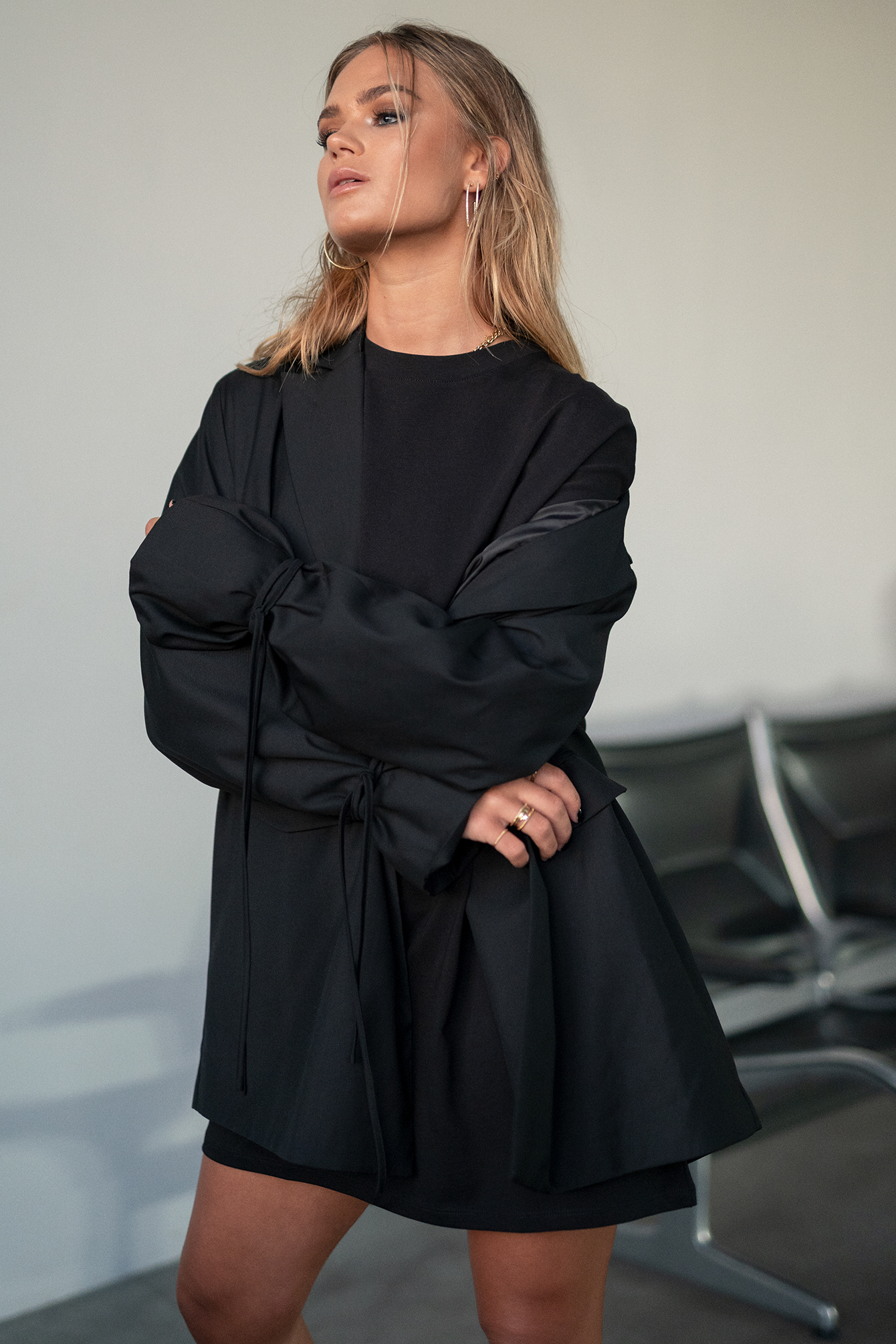 Oversized T-shirt Dress Black