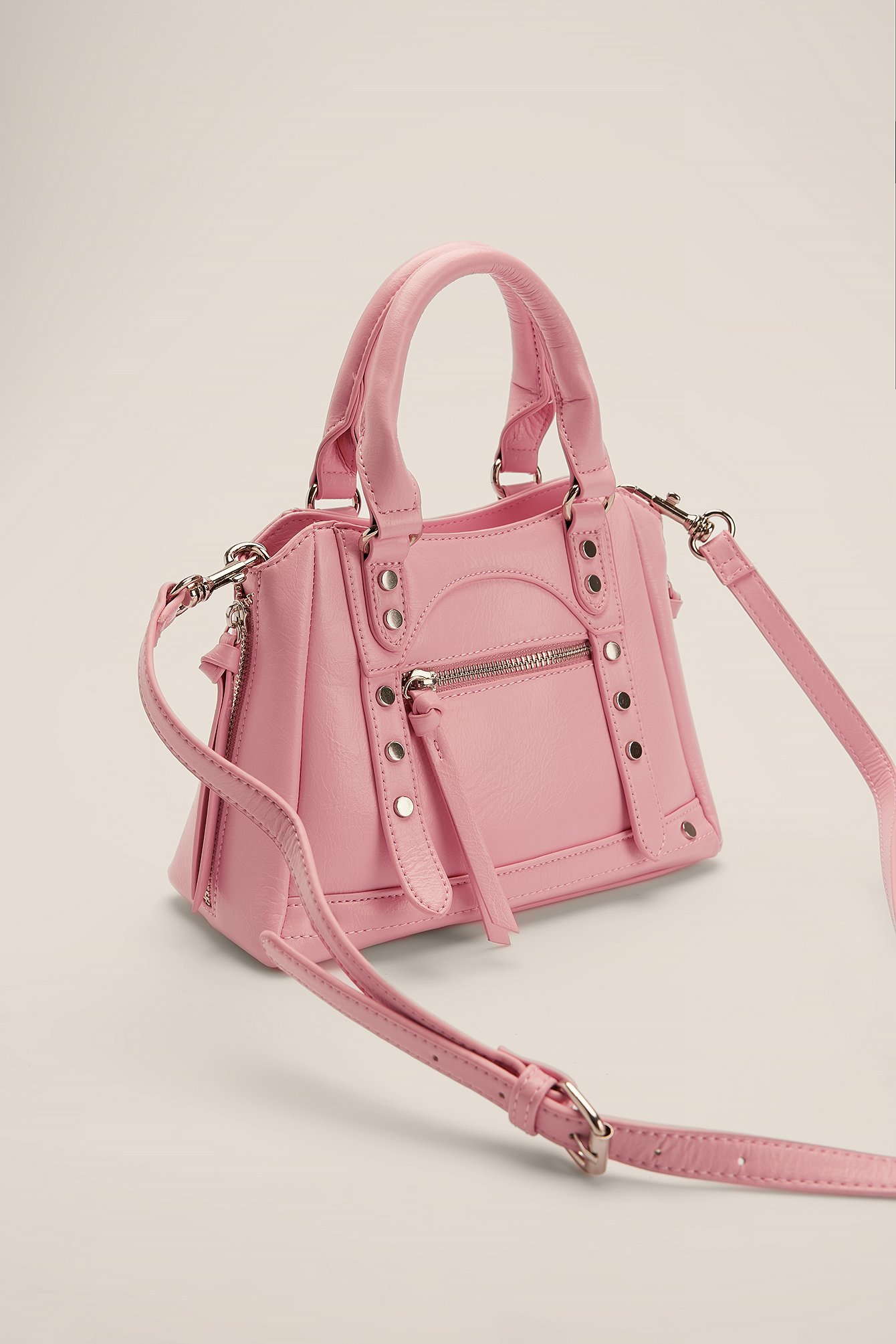 Pink Mini borsa con dettaglio metallico