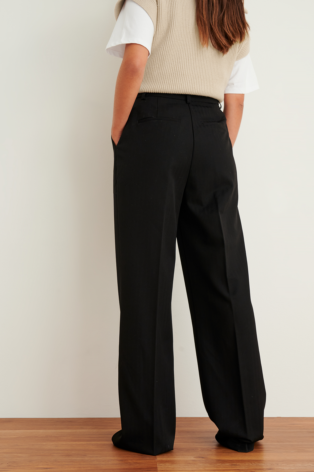 Heavy High Waist Suit Pants Black | na-kd.com