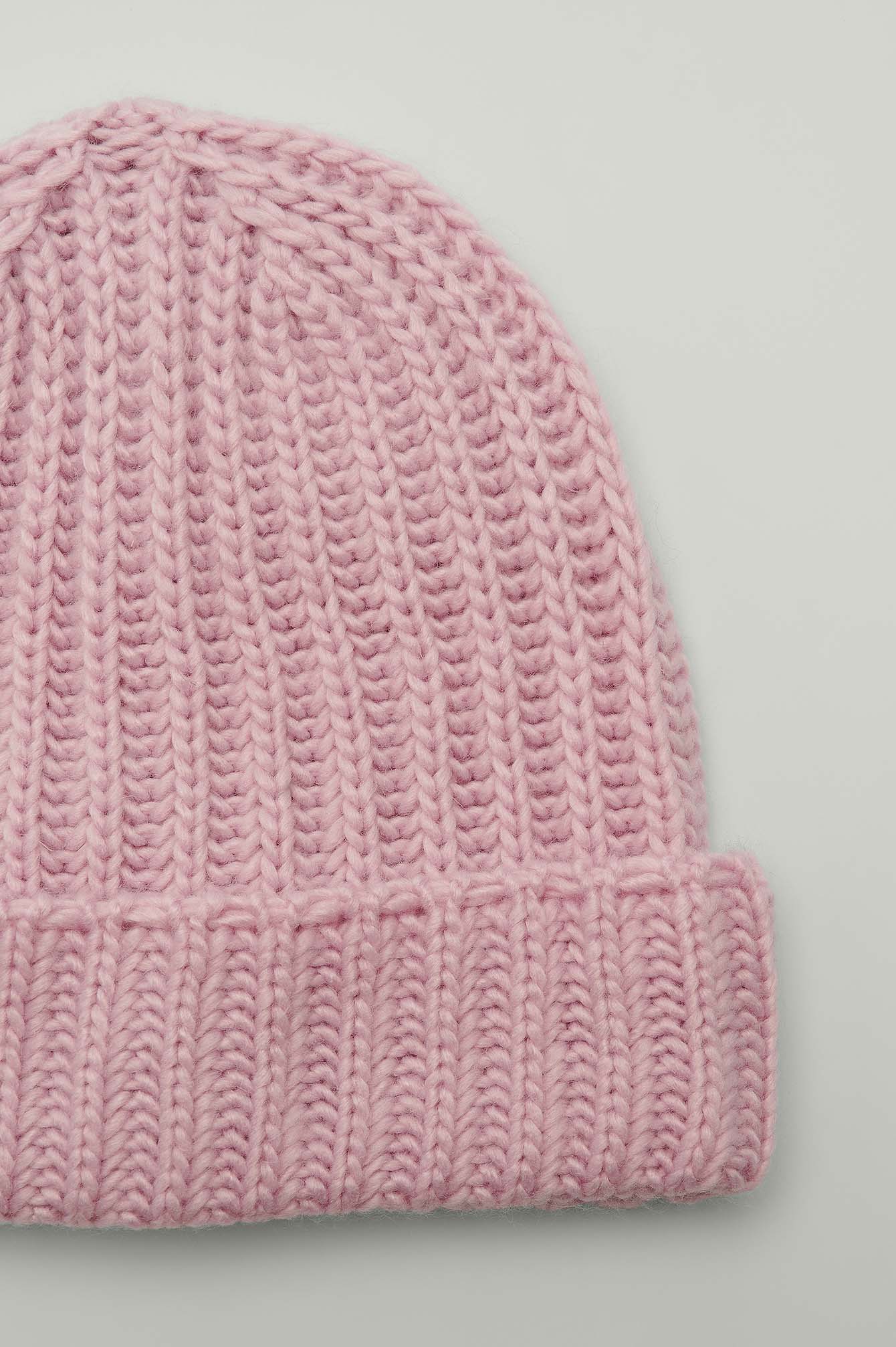 Heavy Knitted Beanie Pink | na-kd.com
