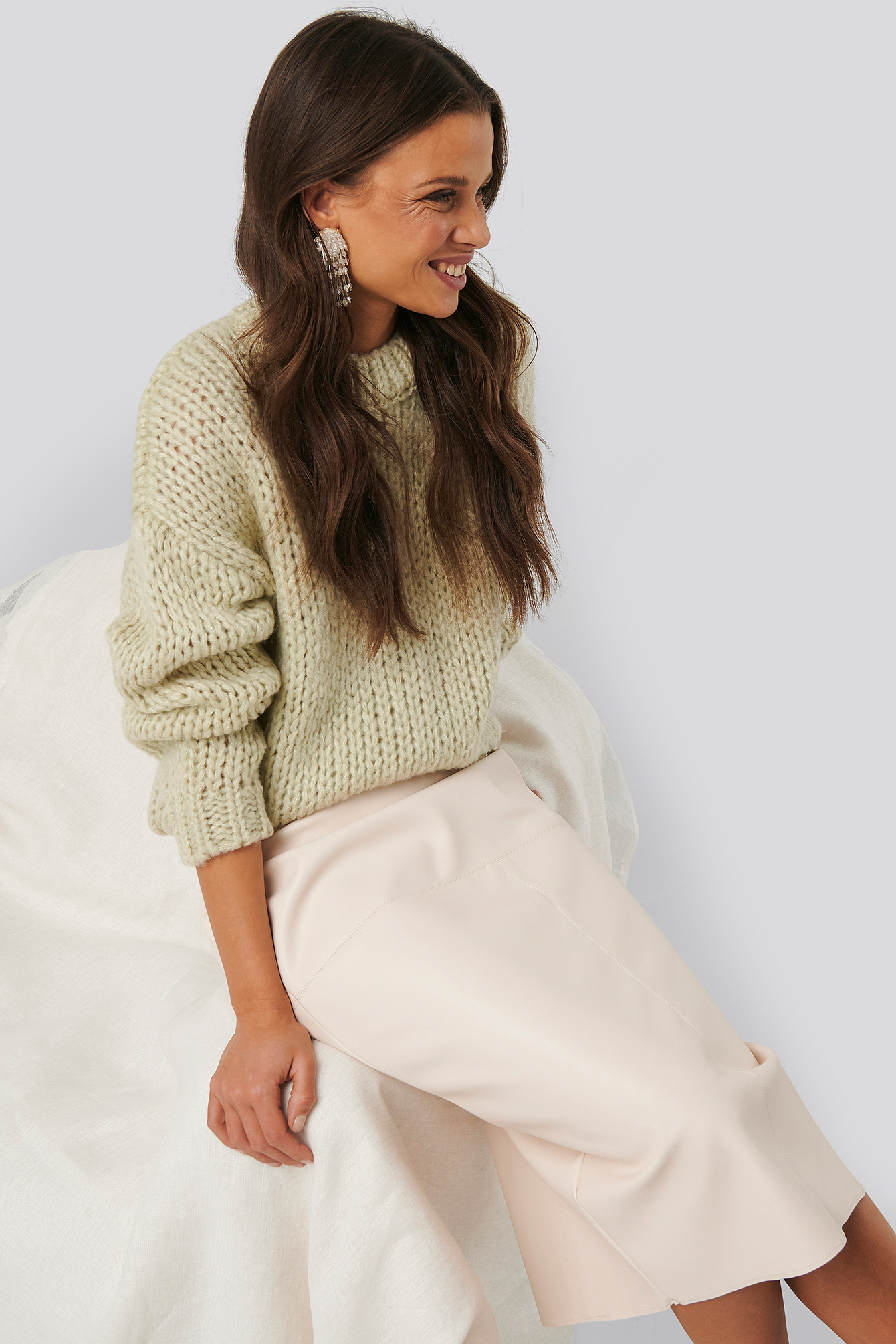 Heavy Knitted Sweater Pastel Green
