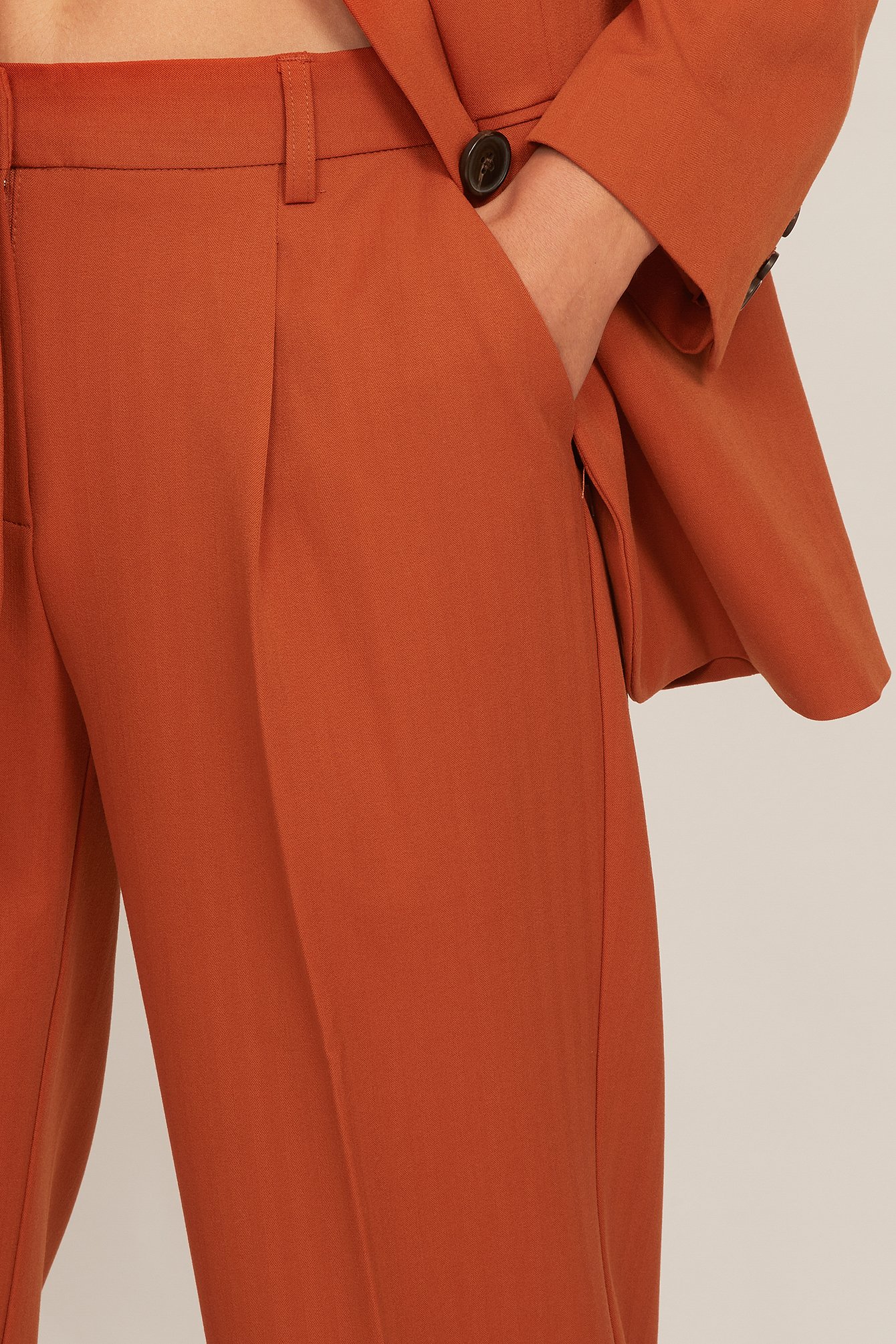 Burnt Orange Heavy Low Waist Suit Pants