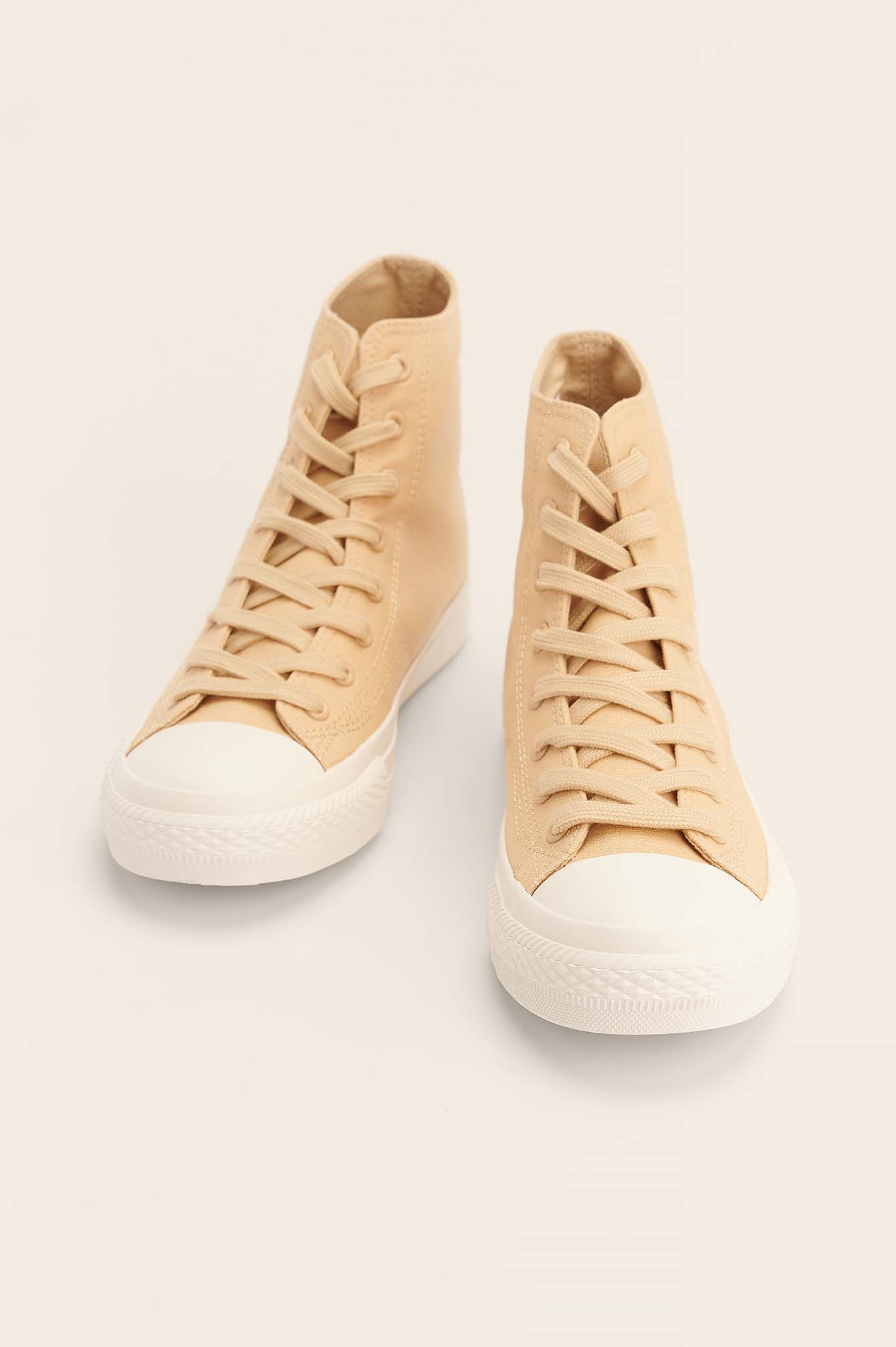 Beige High Lace Up Trainers