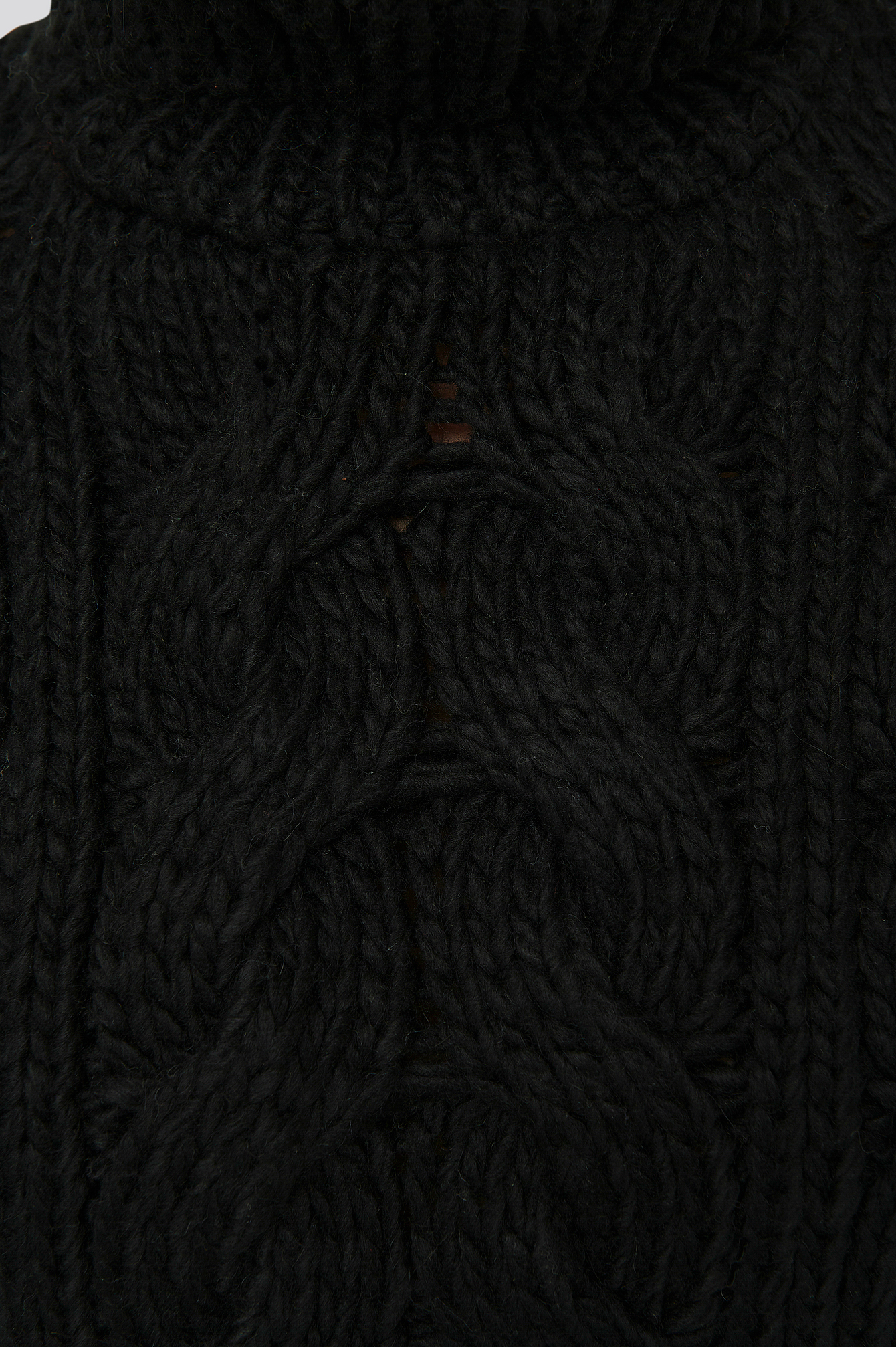 High Neck Heavy Cable Knitted Sweater 