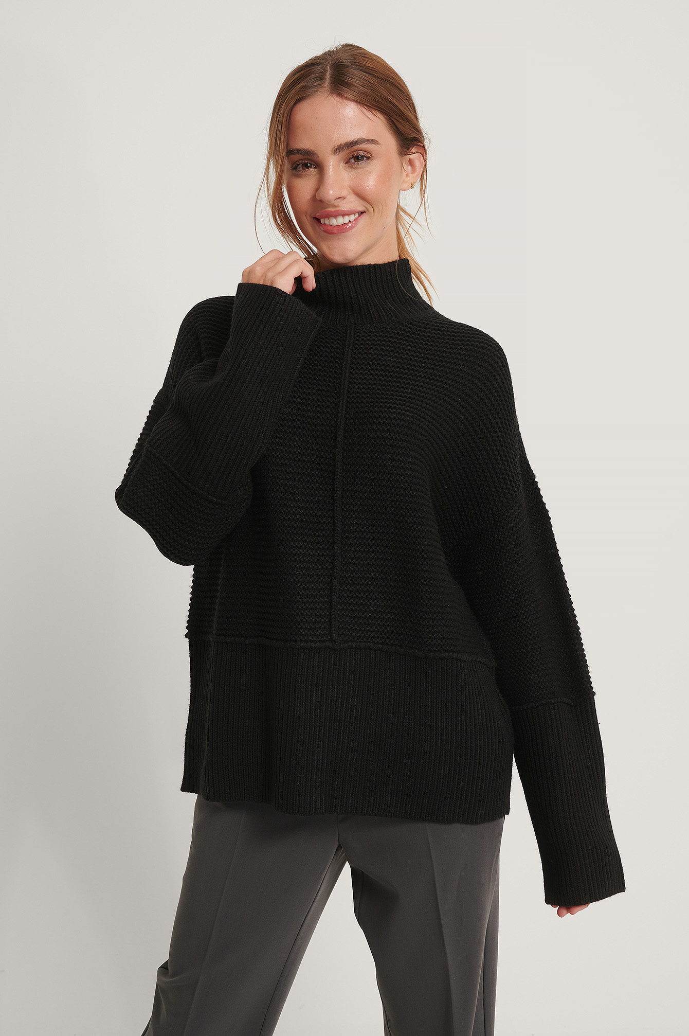 black high neck knit