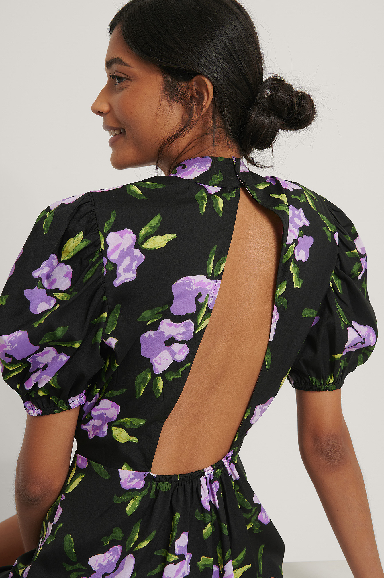 Mini Dress Flower In Purple Flower 
