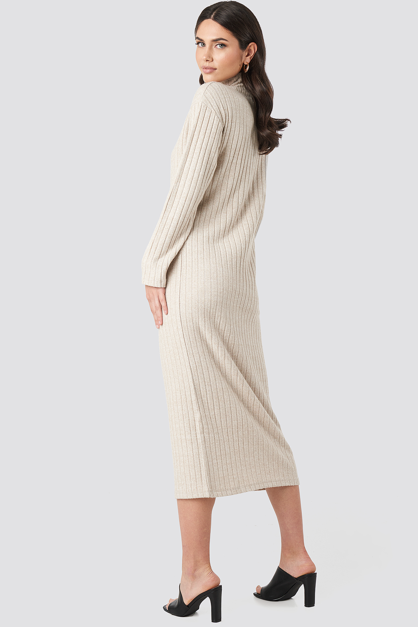 High Neck Ribbed Ankle Length Knitted 