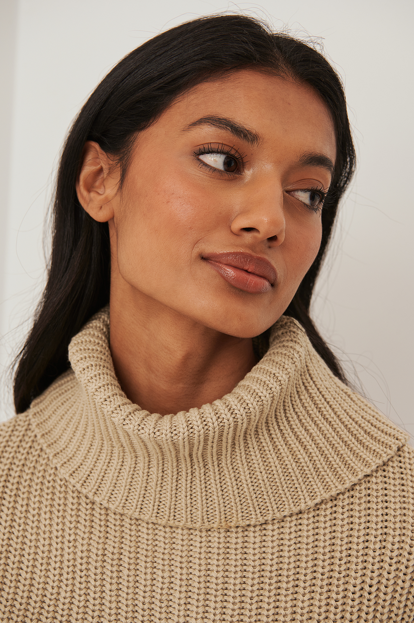 Ribbed High Neck Knitted Sweater | centenariocat.upeu.edu.pe