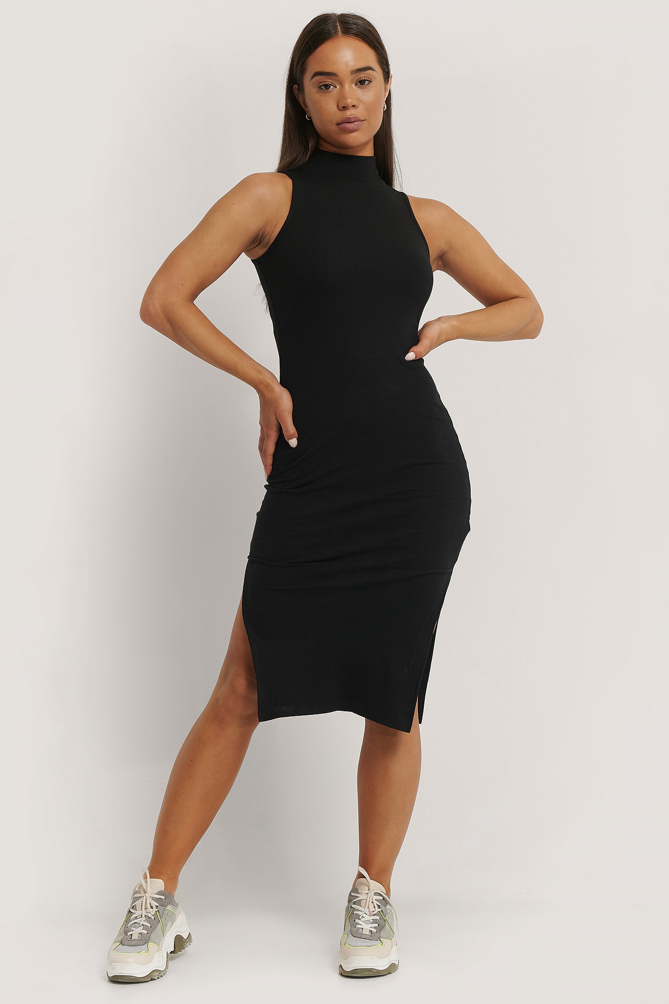 This Moment Black High Neck Cut Out Mini Dress With Mesh Sleeves – Club L  London - USA