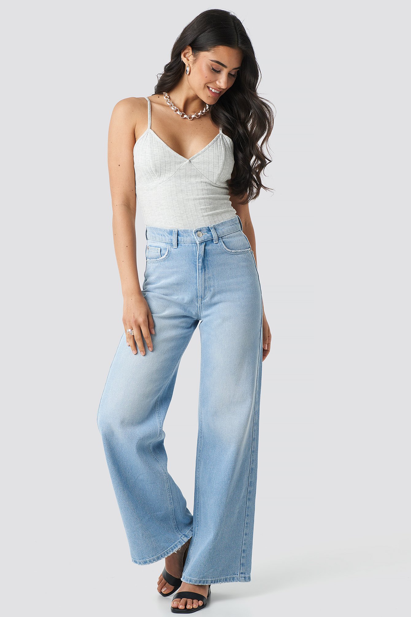 Light Blue High Rise Flare Jeans