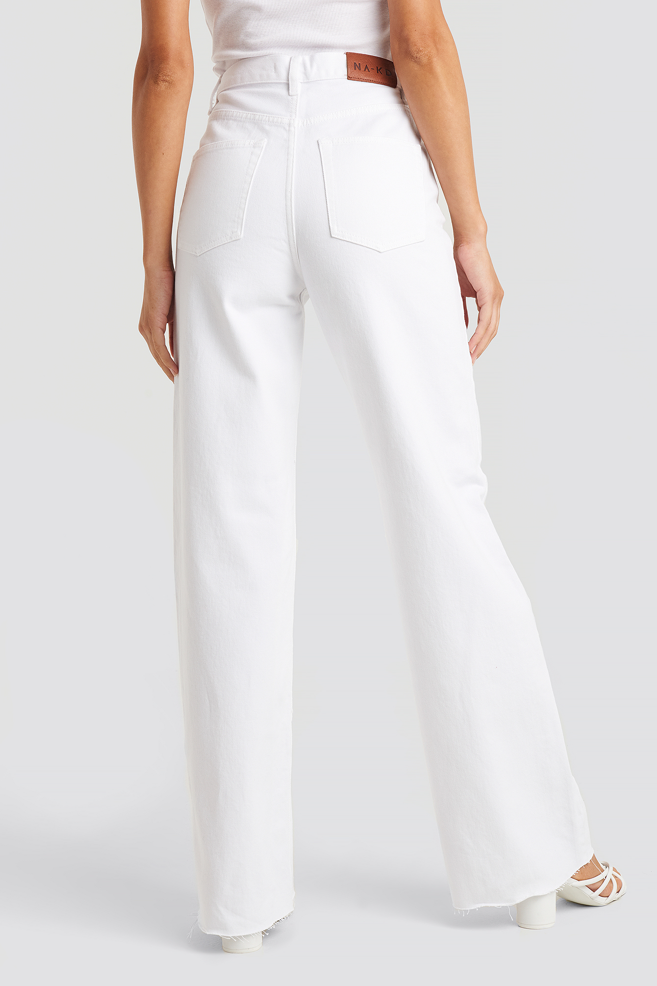 High Rise Wide Leg Jeans White | na-kd.com