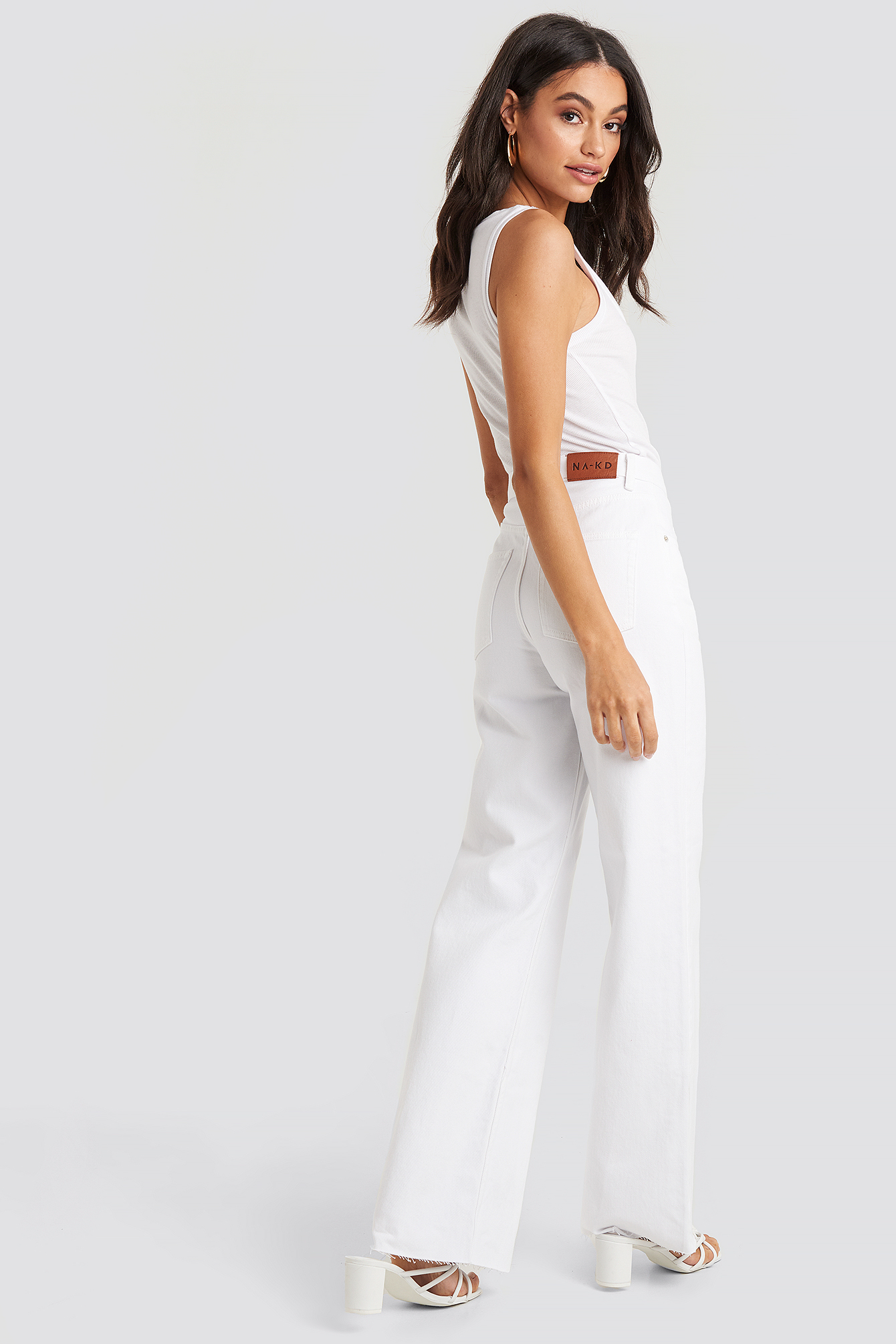 High Rise Wide Leg Jeans White | na-kd.com