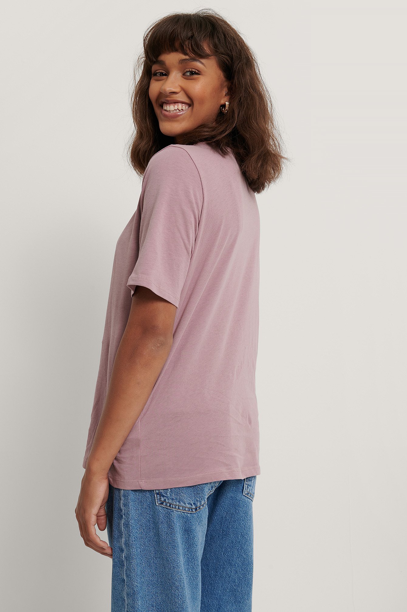 Dark Purple Rundhalset T-Shirt