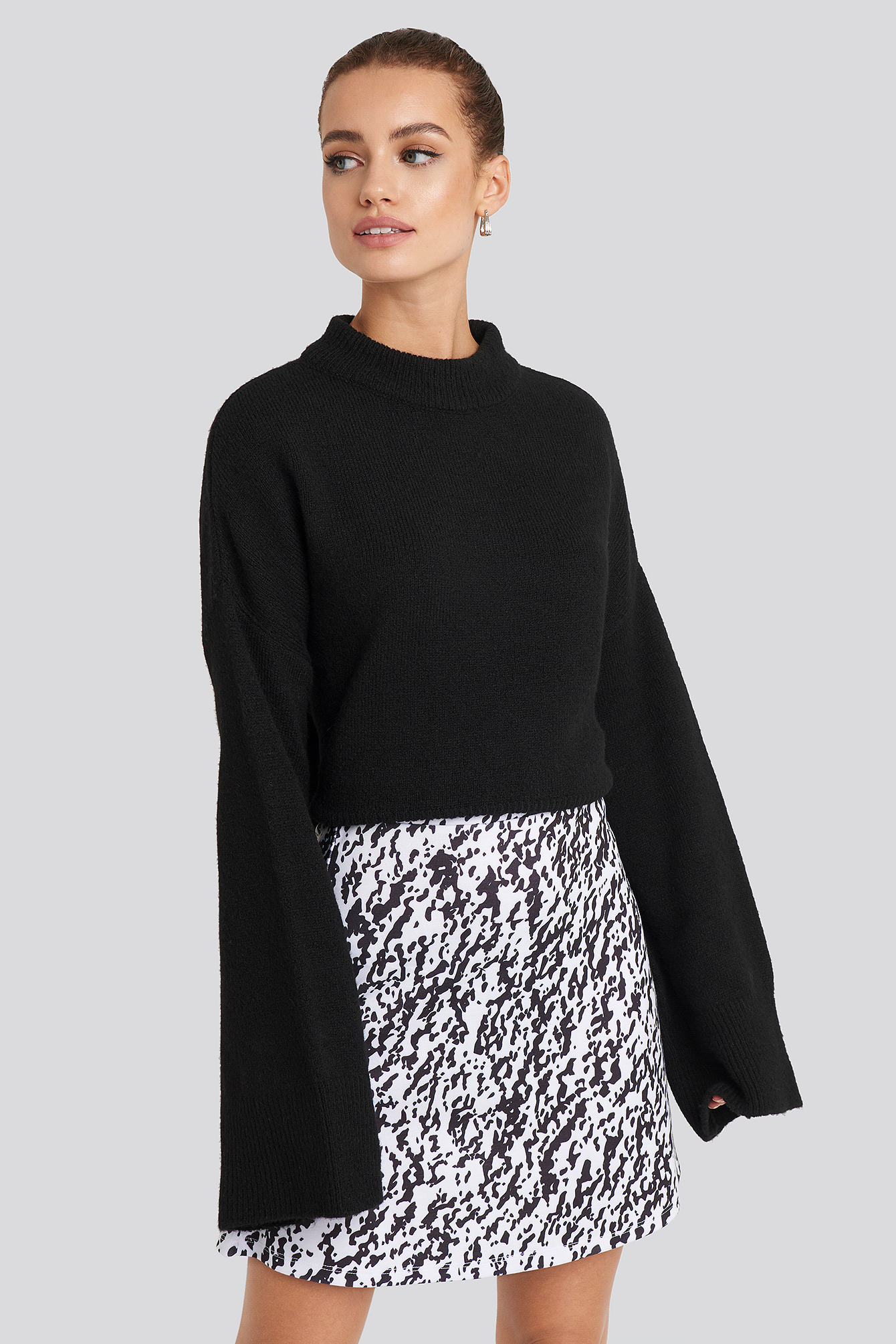 High Waist A-Line Skirt Leopard