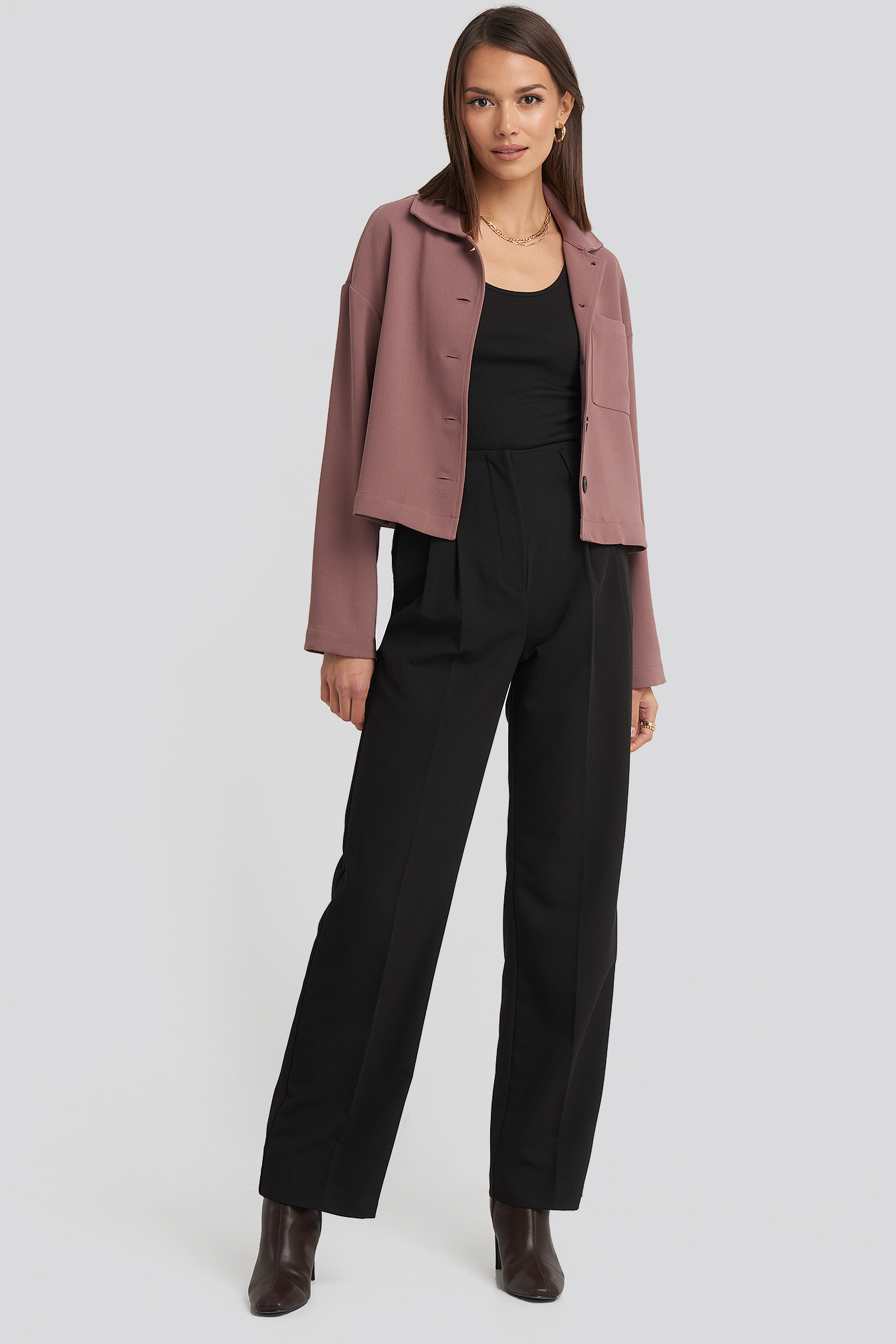 High Waist Darted Pants Black | na-kd.com
