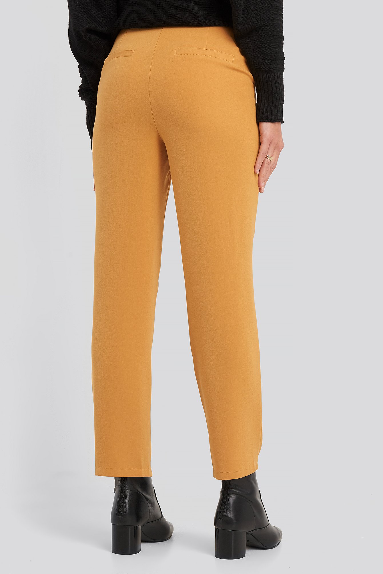 Yellow High Waist Suit Trousers